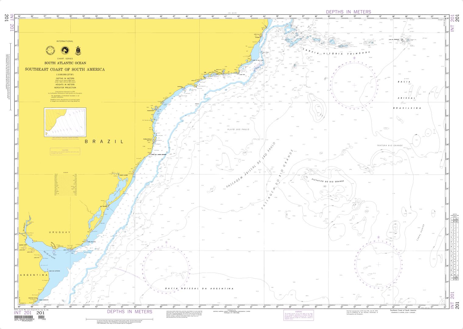South East Coast of South America (OMEGA) | Carte NGA 201
