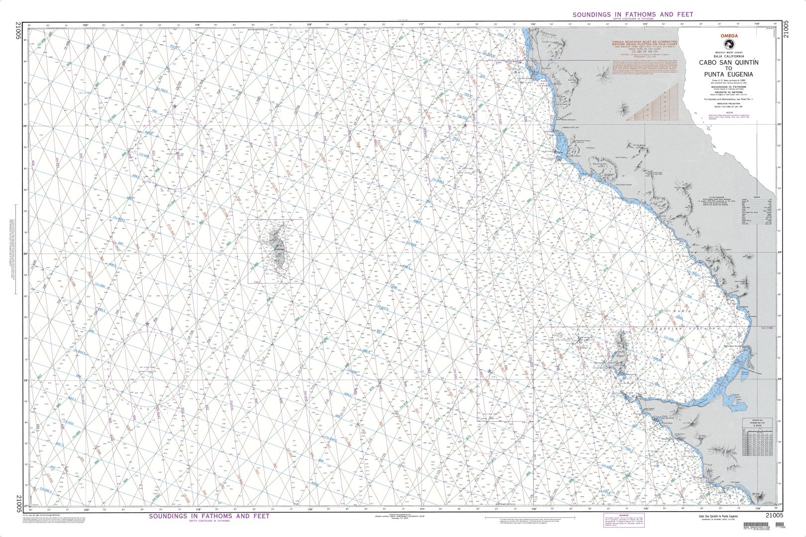 Cabo San Quinton to Punta Eugenia | Carte NGA 21005