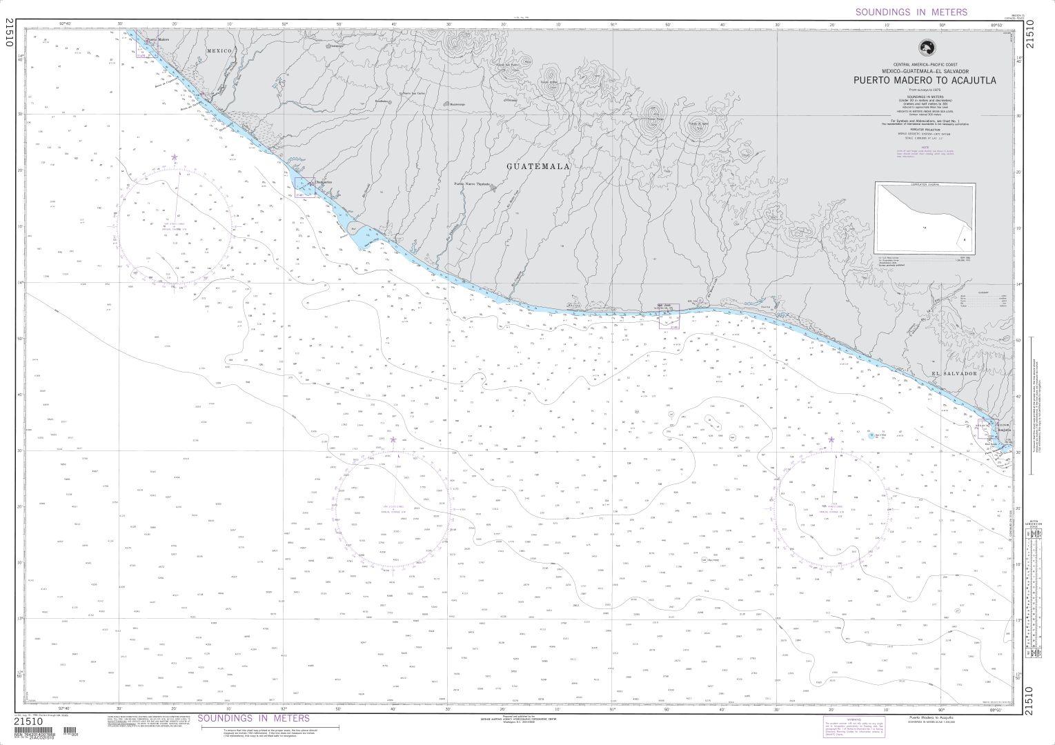 Puerto Madero to Acajutla, Guatemala | NGA Chart 21510