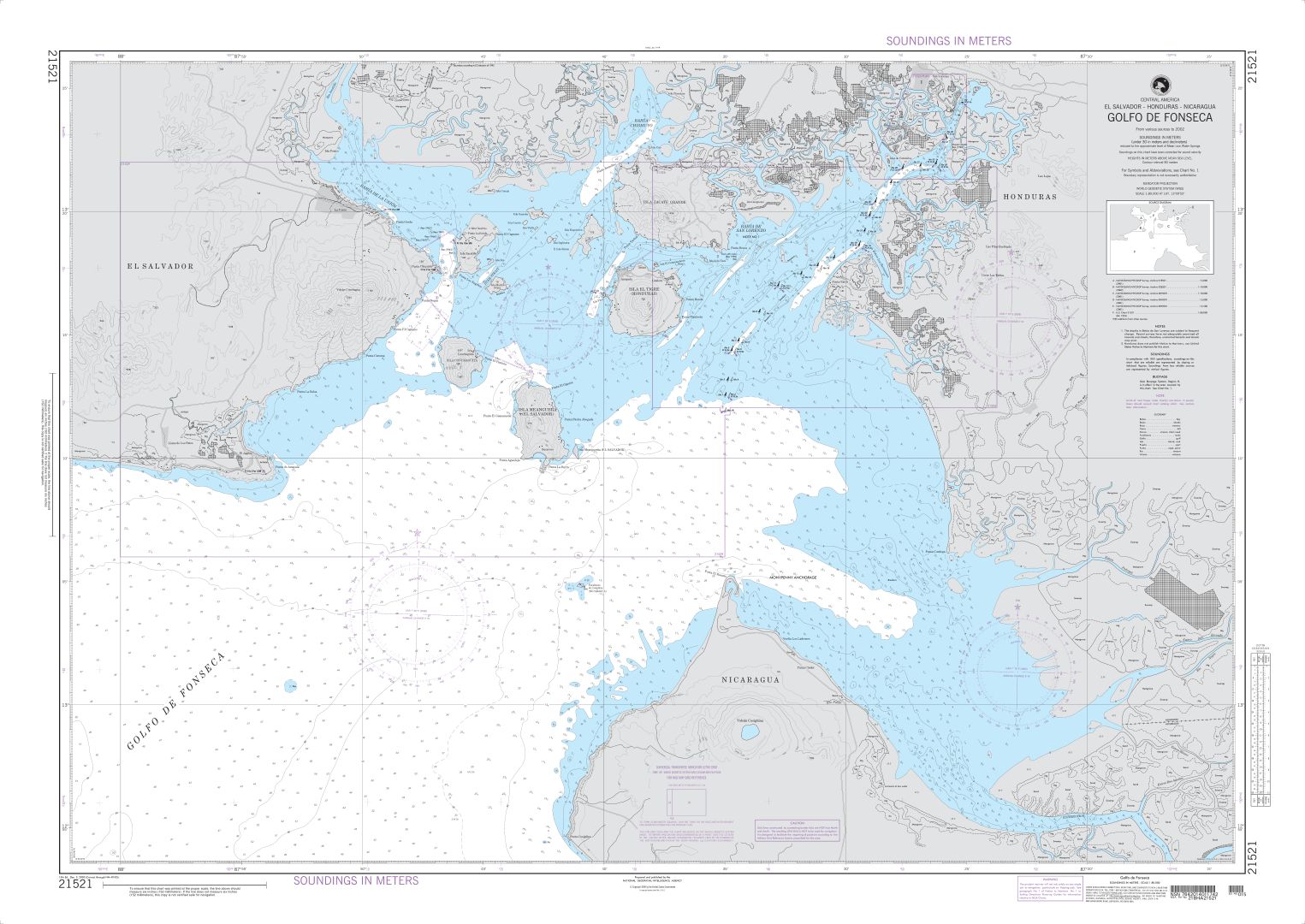 Golfo de Fonseca | NGA Chart 21521