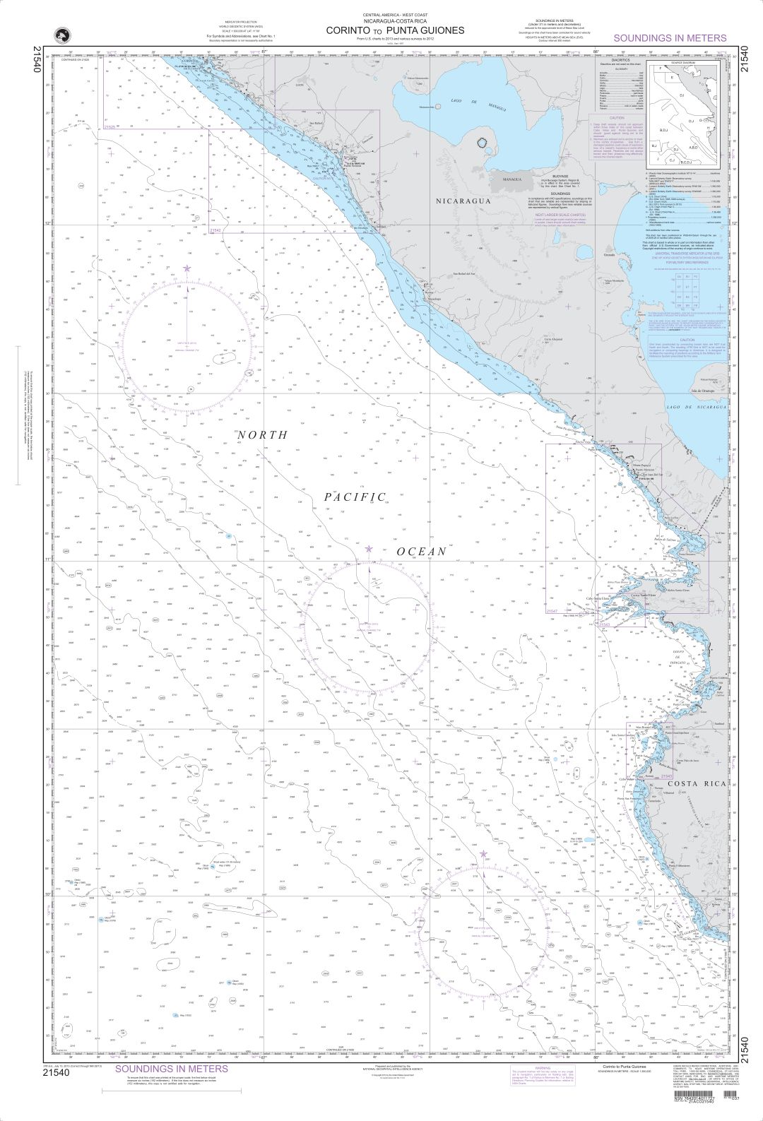 Corinto to Punta Guiones | NGA Chart 21540