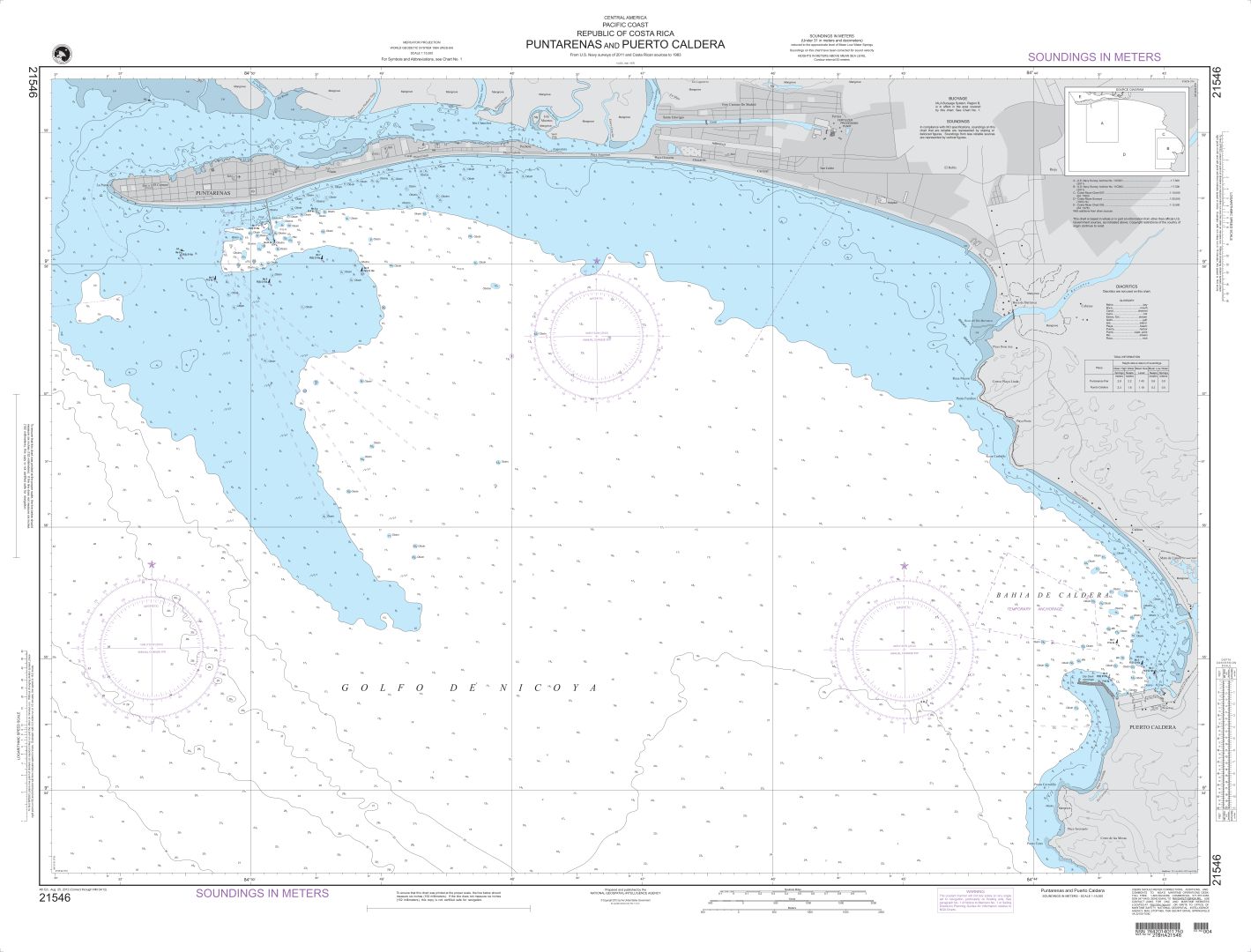 C.R. 008, Puntarenas and Puerto Caldera | NGA Chart 21546