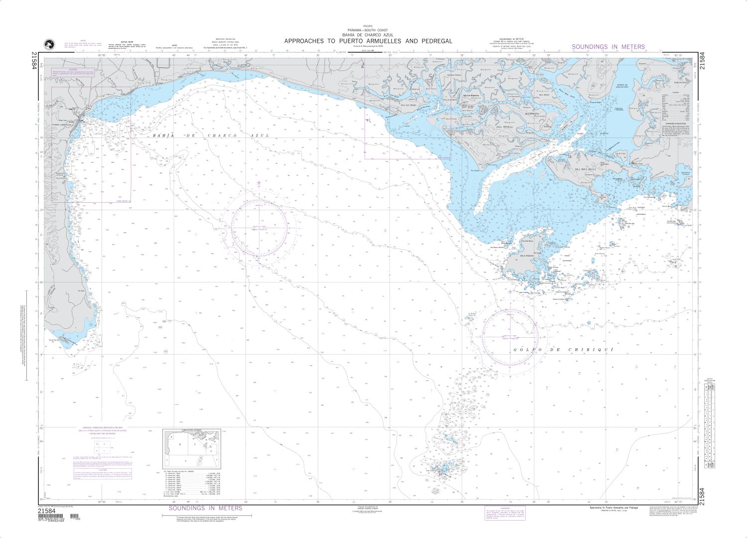 Approaches to Puerto Armuelles and Pedregal | NGA Chart 21584