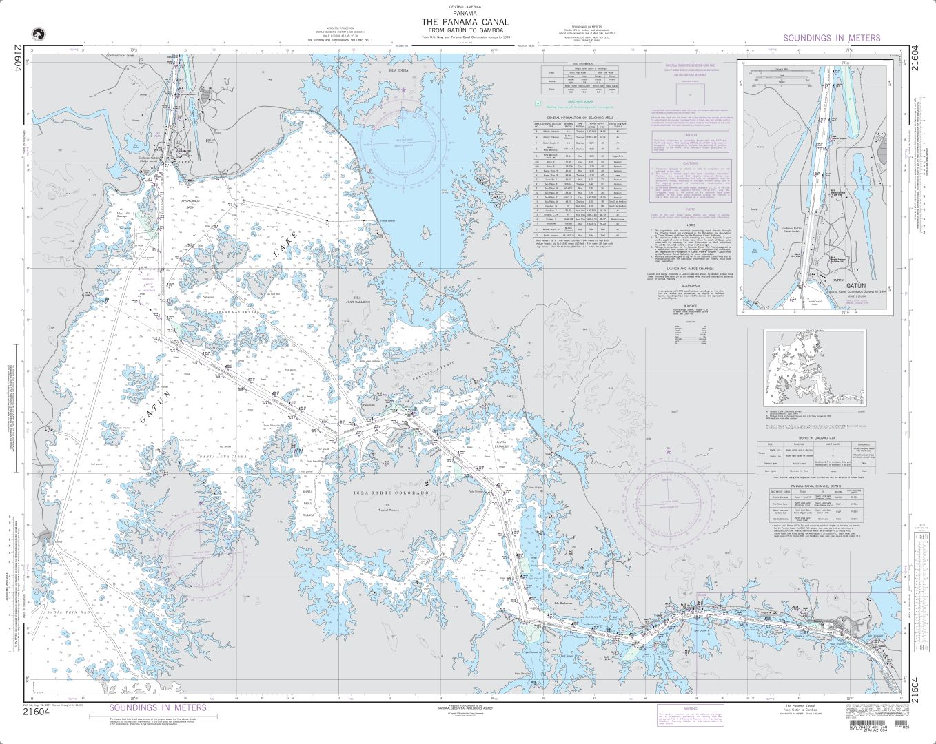 The Panama Canal from Gatun to Gamboa | NGA Chart 21604
