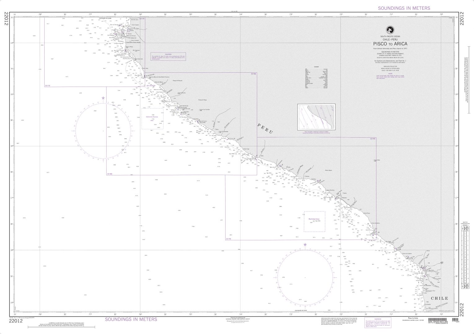 Coasts of Peru and Chile | NGA Chart 22012