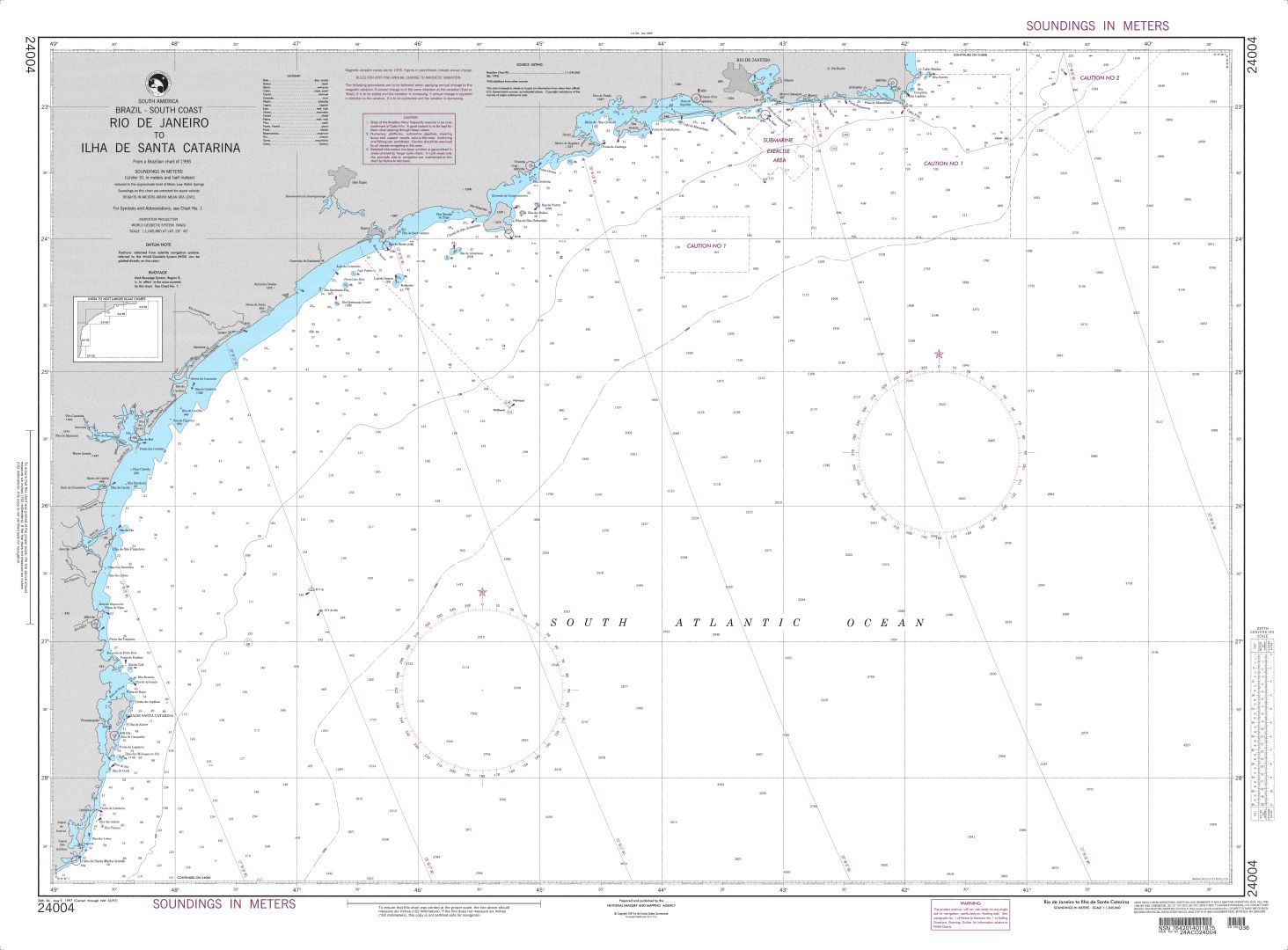 Rio de Janeiro to Ilha de Santa Catarina | Carte NGA 24004