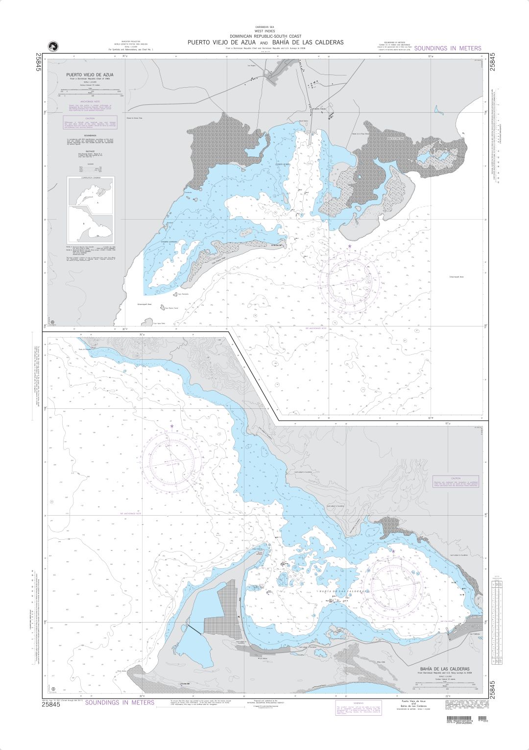 Puerto Viejo de Azua and Bahia de Las Calderas | NGA Chart 25845