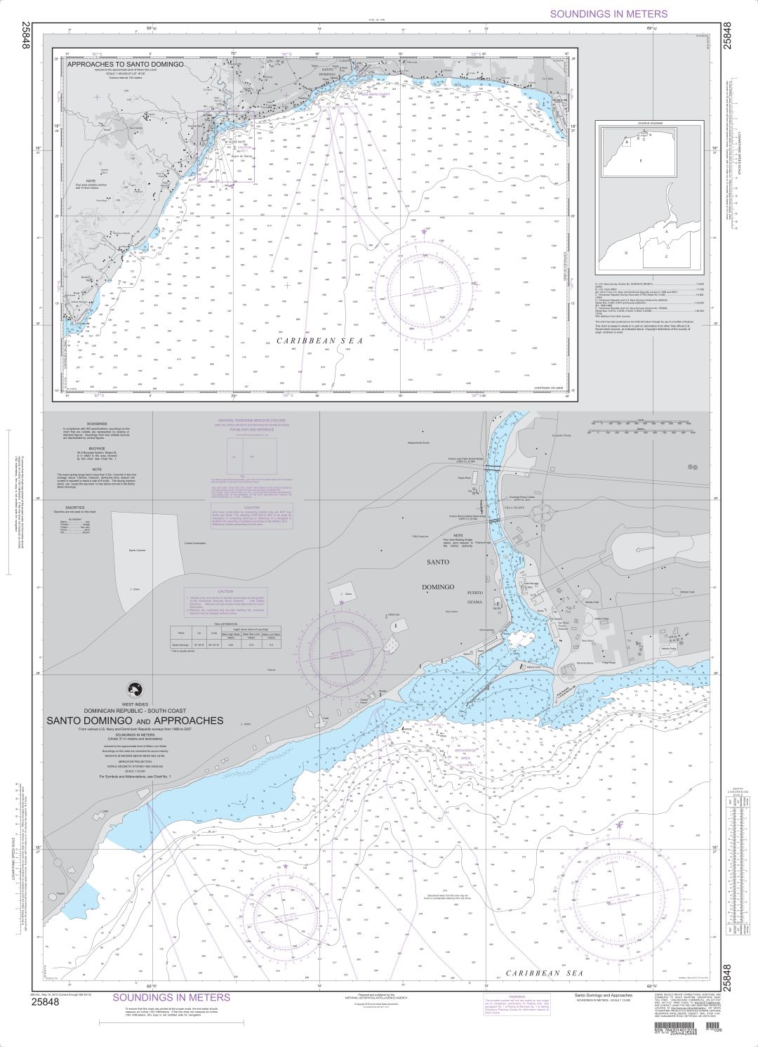 Puerto de Haina and Santo Domingo; Main Chart: Santo Domingo and Approaches | NGA Chart 25848