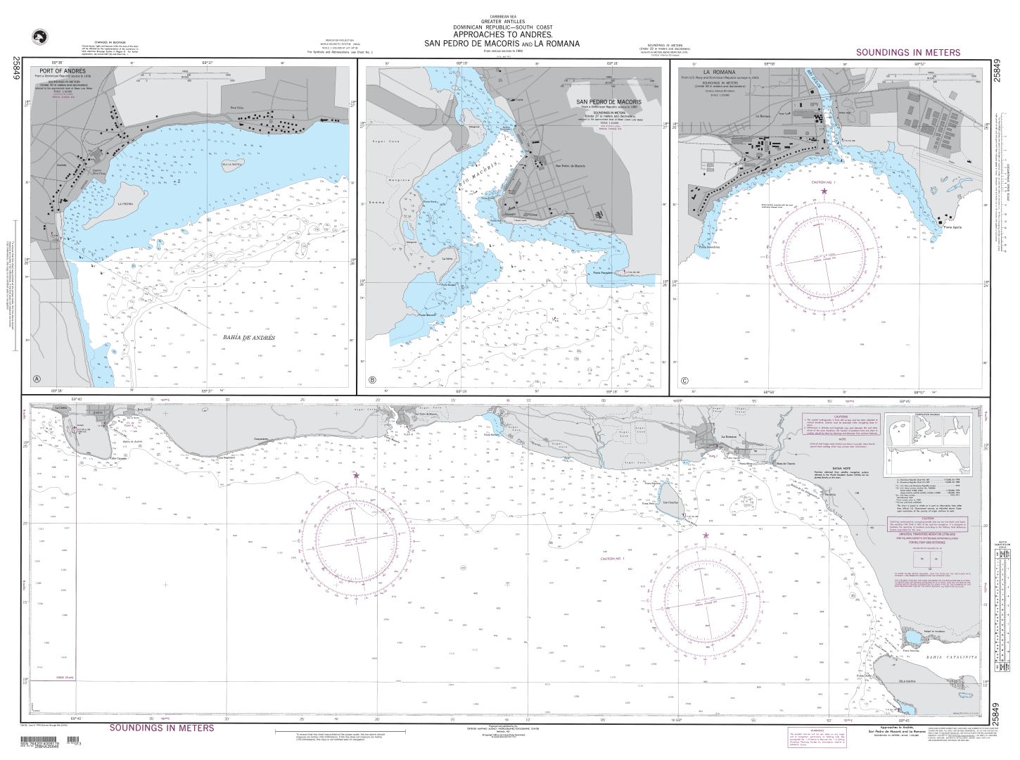 Approaches to Andres, San Pedro de Macoris and La Romana | NGA Chart 25849