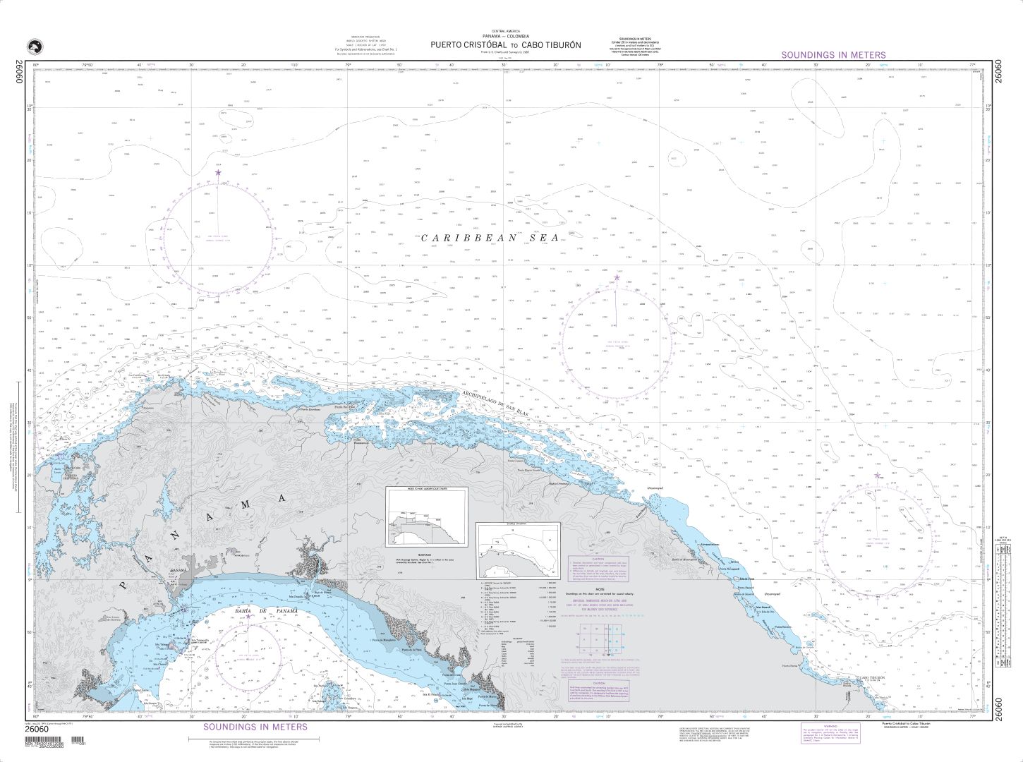 Puerto Cristobal to Cabo Tiburon - Panama | NGA Chart 26060