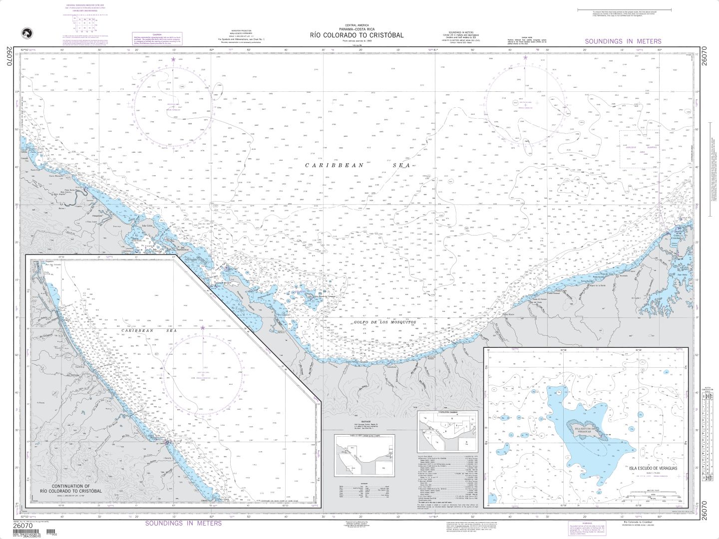 Rio Colorado Cristobal with Continuation of Rio Colorado Cristobal | NGA Chart 26070