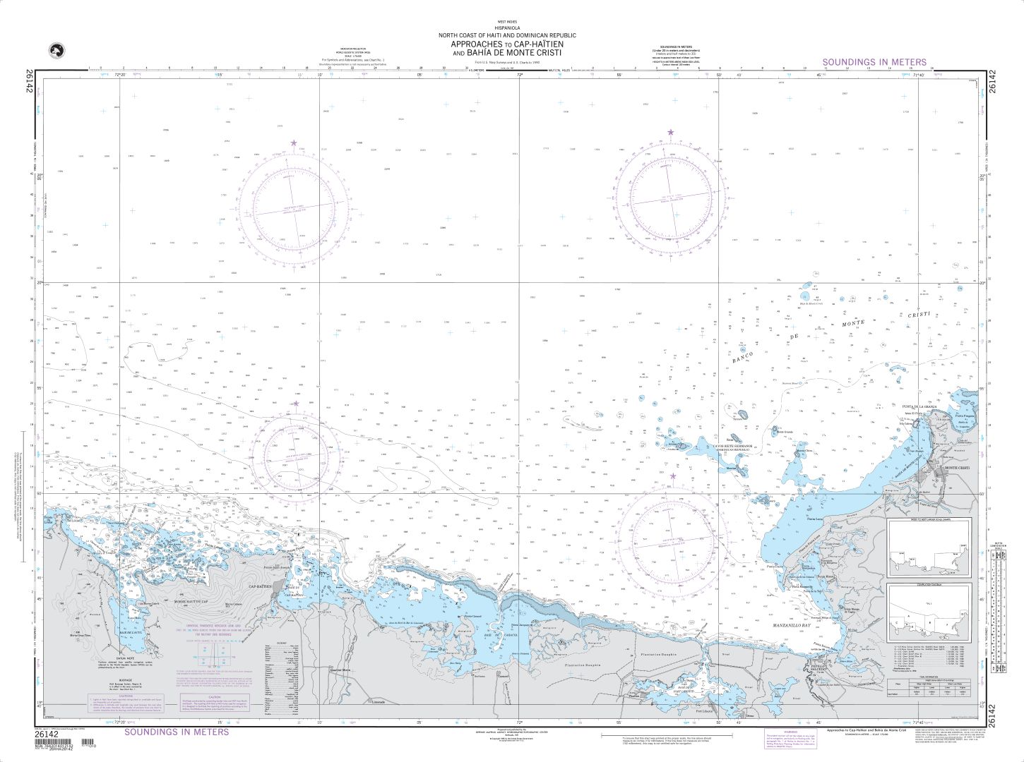 Approaches to Cap-Haitien and Bahia de Monte Cristi | Carte NGA 26142