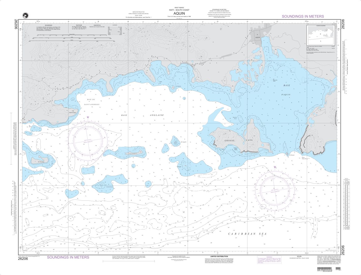 Haiti-South Coast-Aquin and Jacmel | NGA Chart 26206