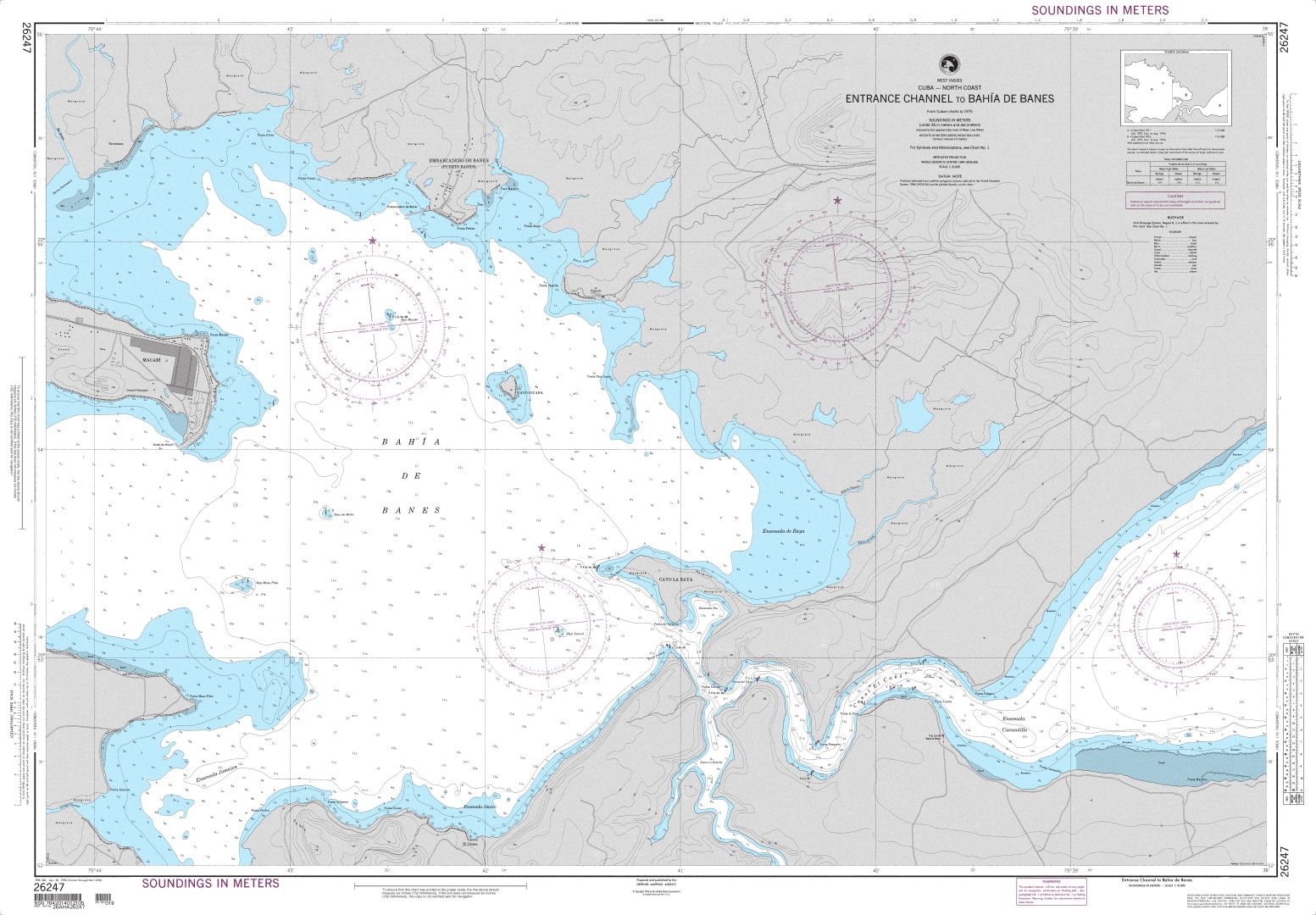 Entrance Channel to Bahia de Banes | Carte NGA 26247