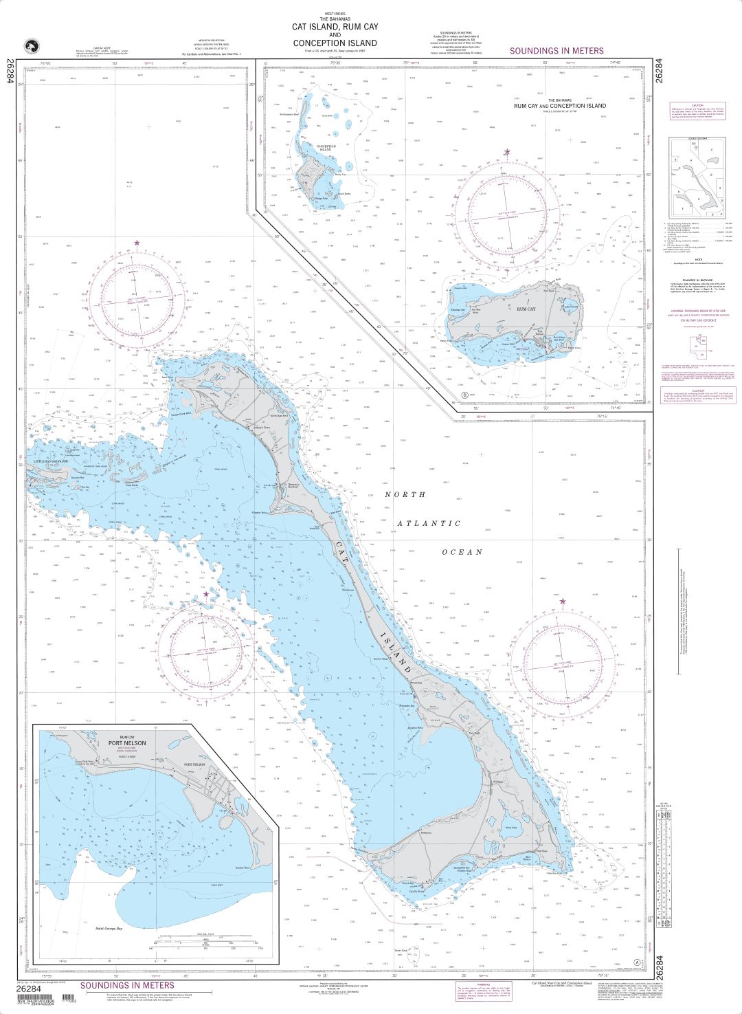 Cat Island, Rum Cay and Conception Island | Carte NGA 26284