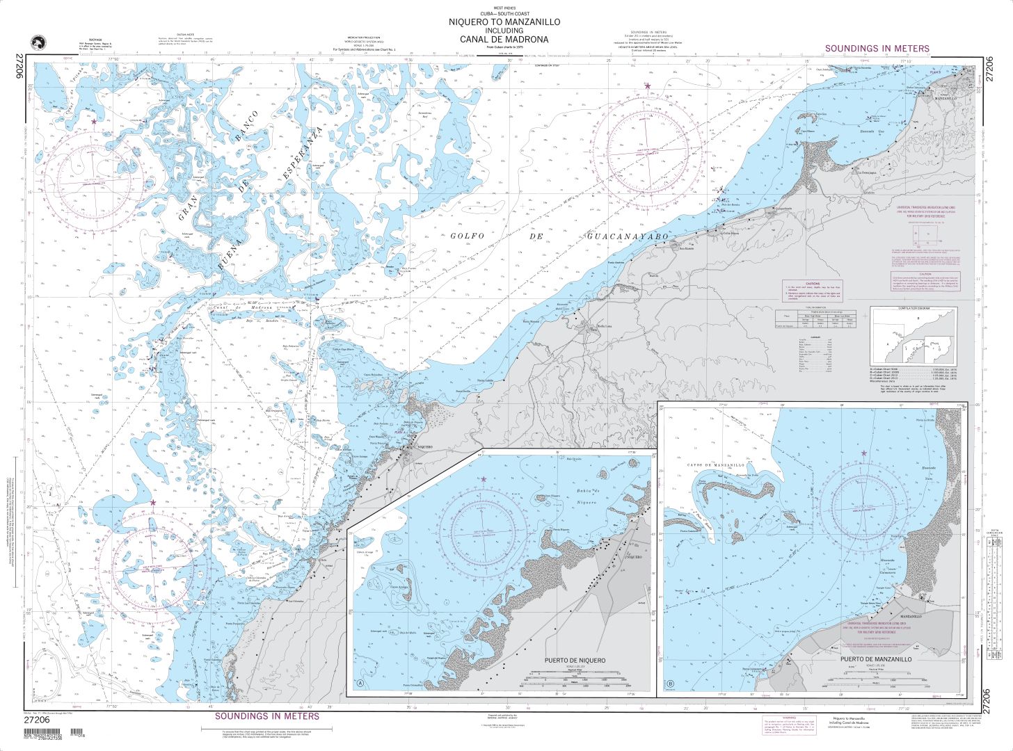 Niquero to Manzanillo including Canal de Madrona | NGA Chart 27206