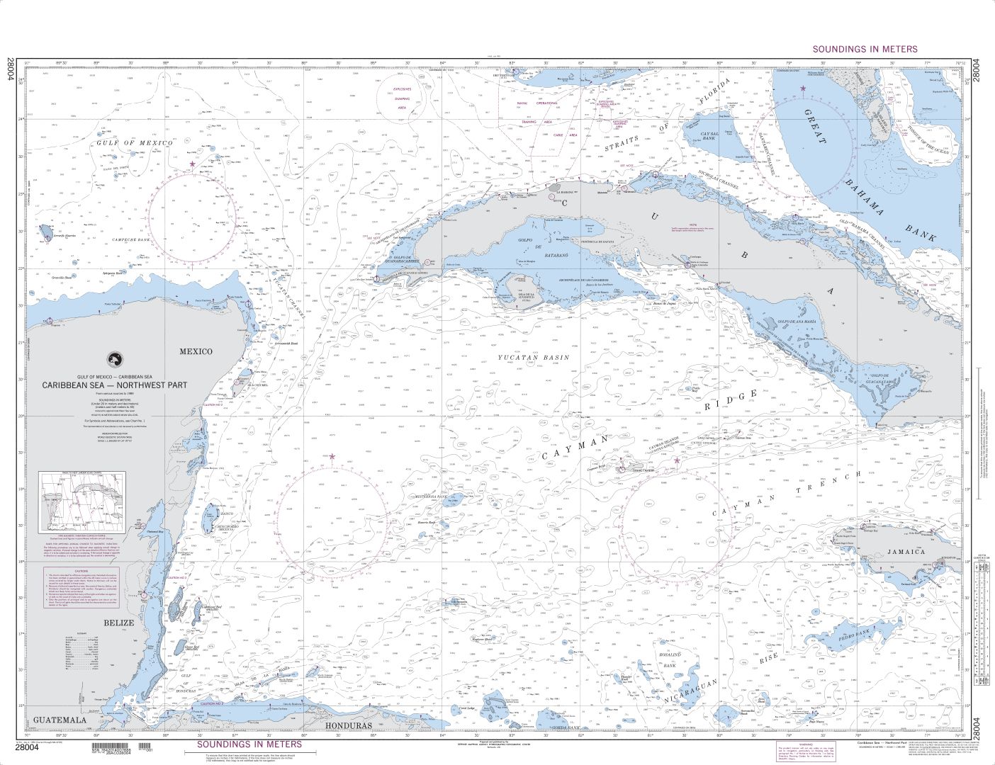 Caribbean Sea - Northwest Part | NGA Chart 28004