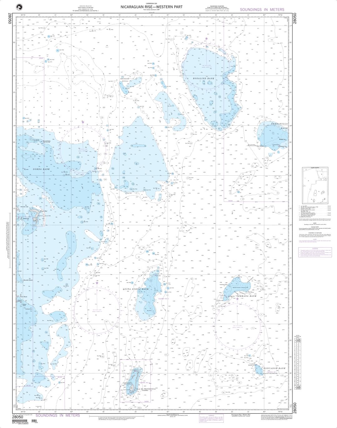 Nicaraguan Rise - Western Part | NGA Chart 28050