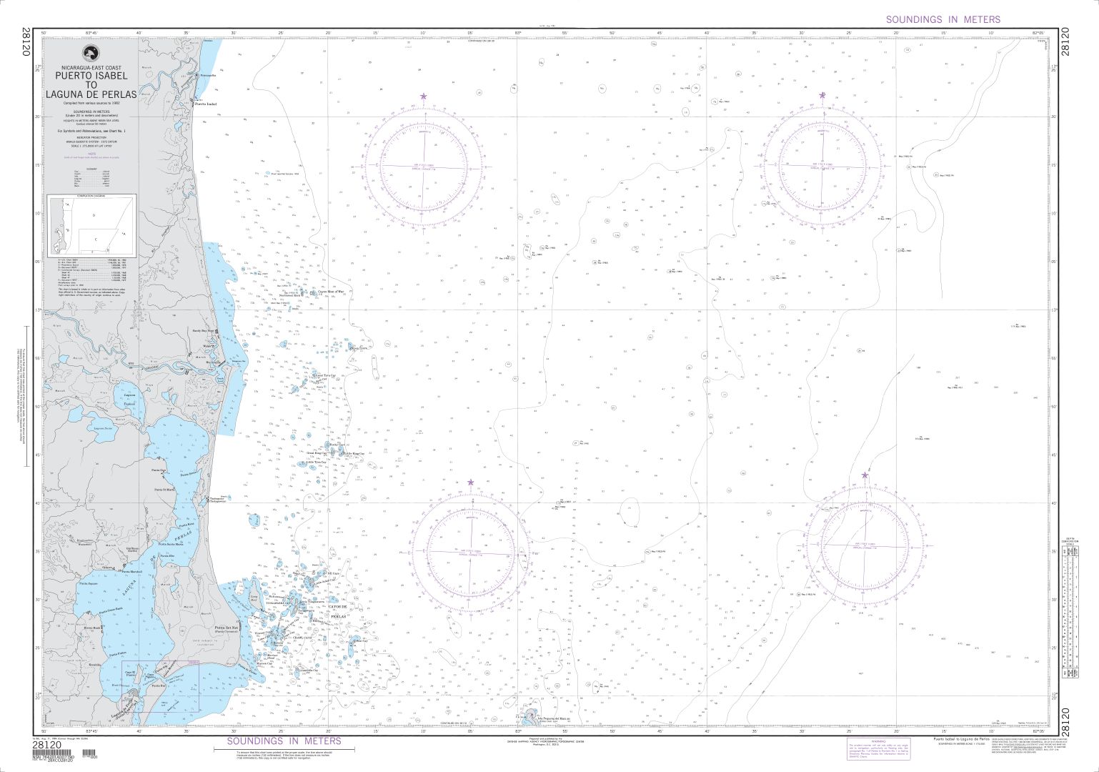 Puerto Isabel to Laguna De Perlas | NGA Chart 28120