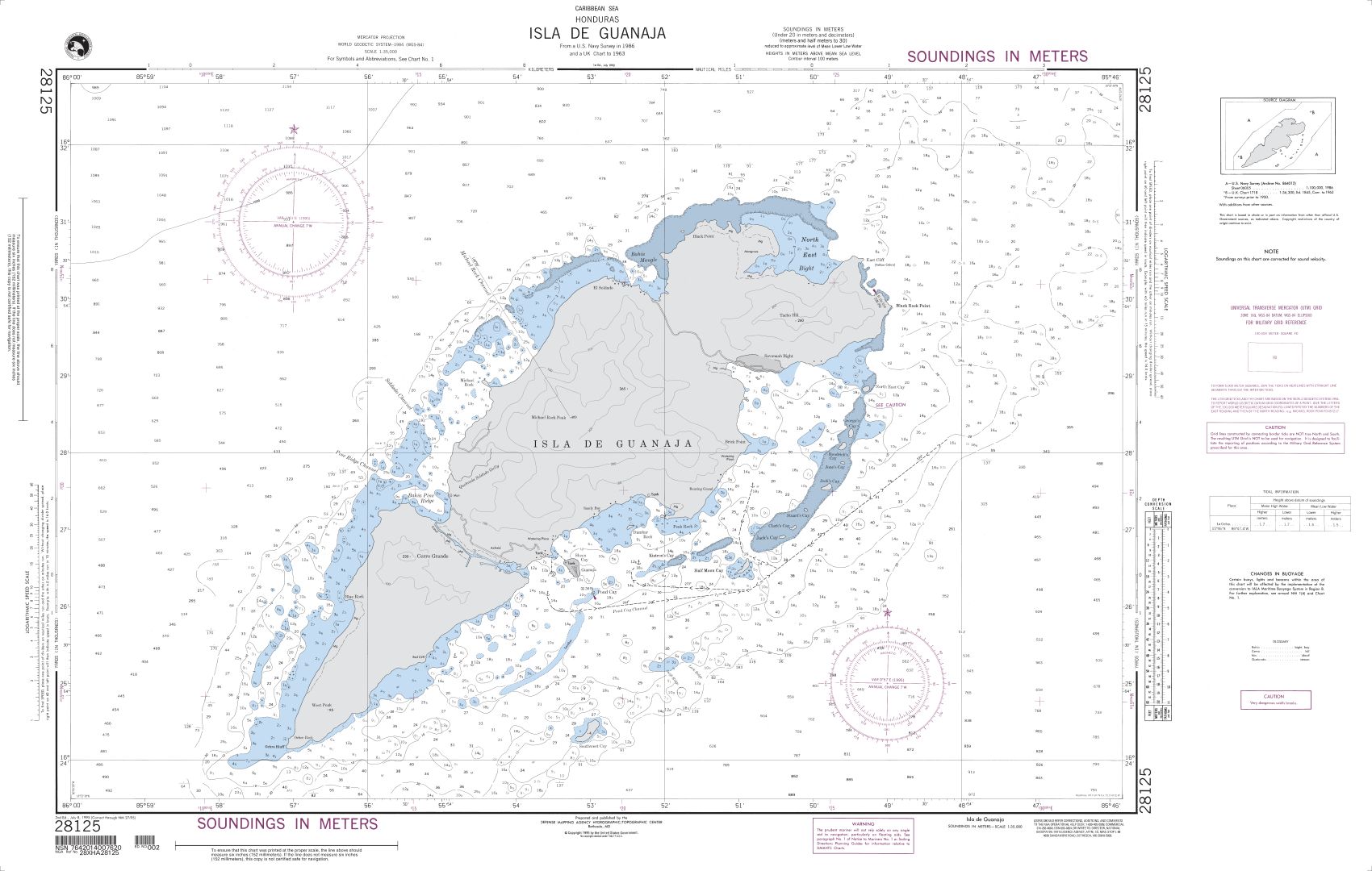 Isla de Guanaja | NGA Chart 28125