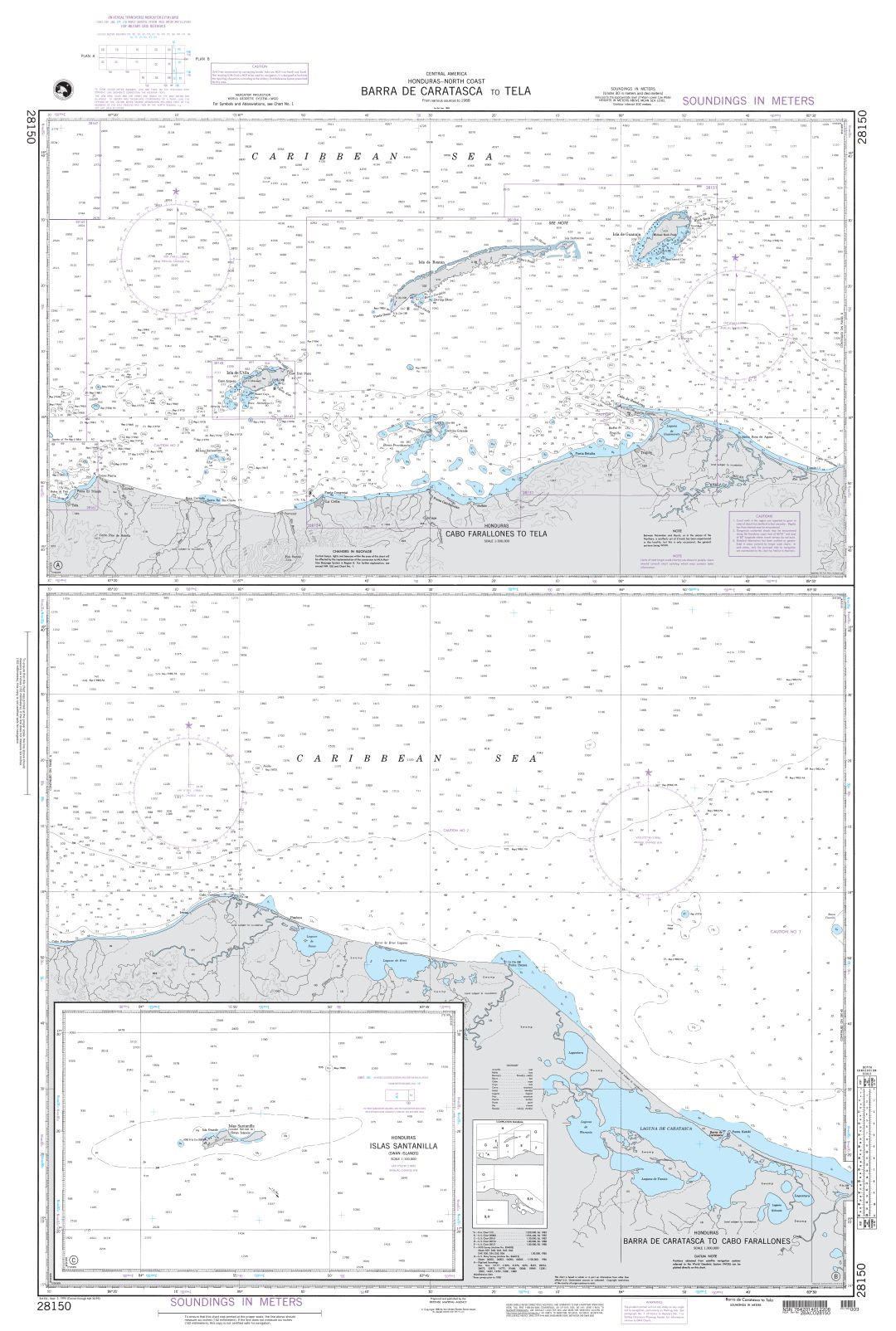Cabo Farallones to Tela | Carte NGA 28150