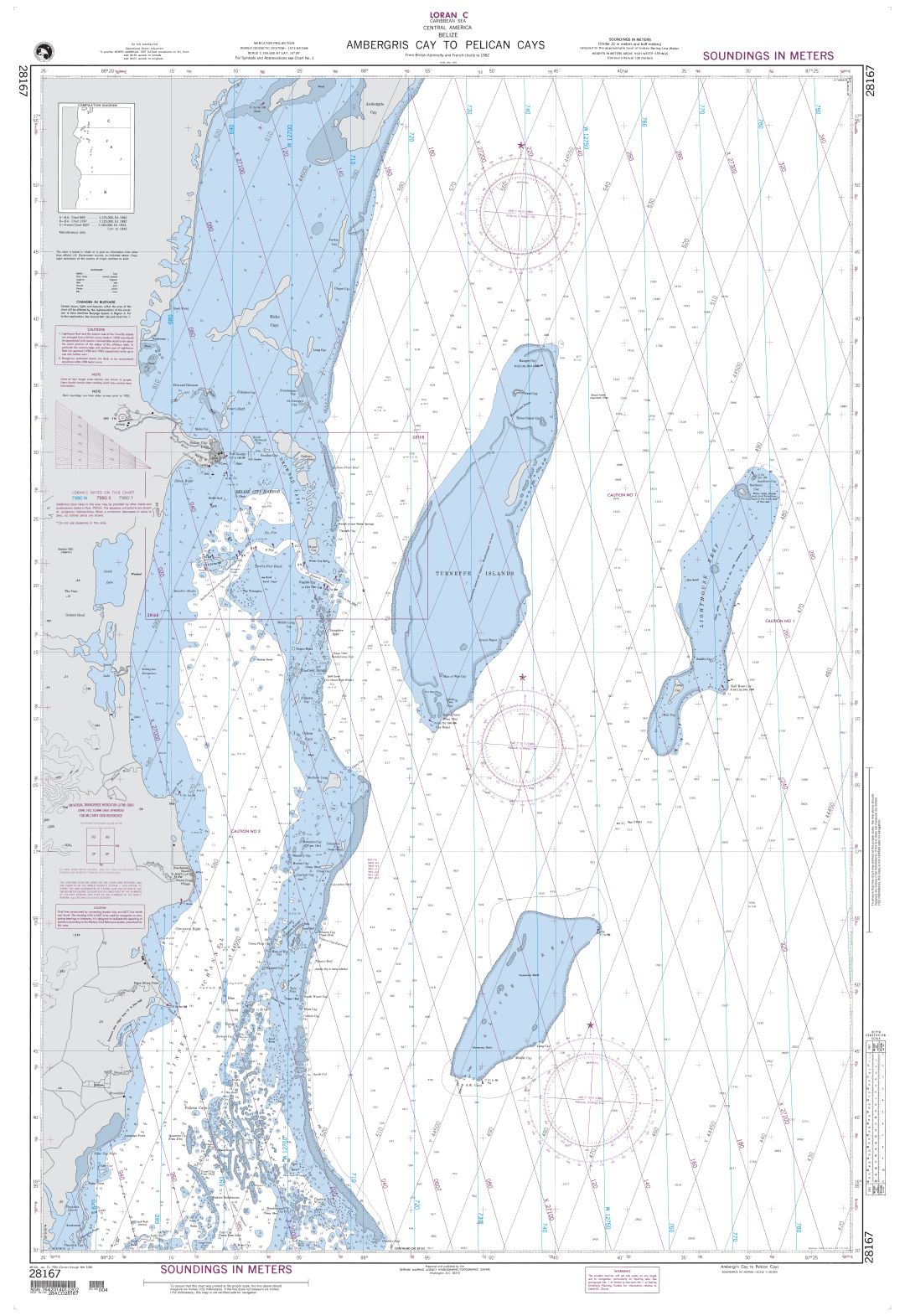 Ambergris Cay to Pelican Cays | NGA Chart 28167