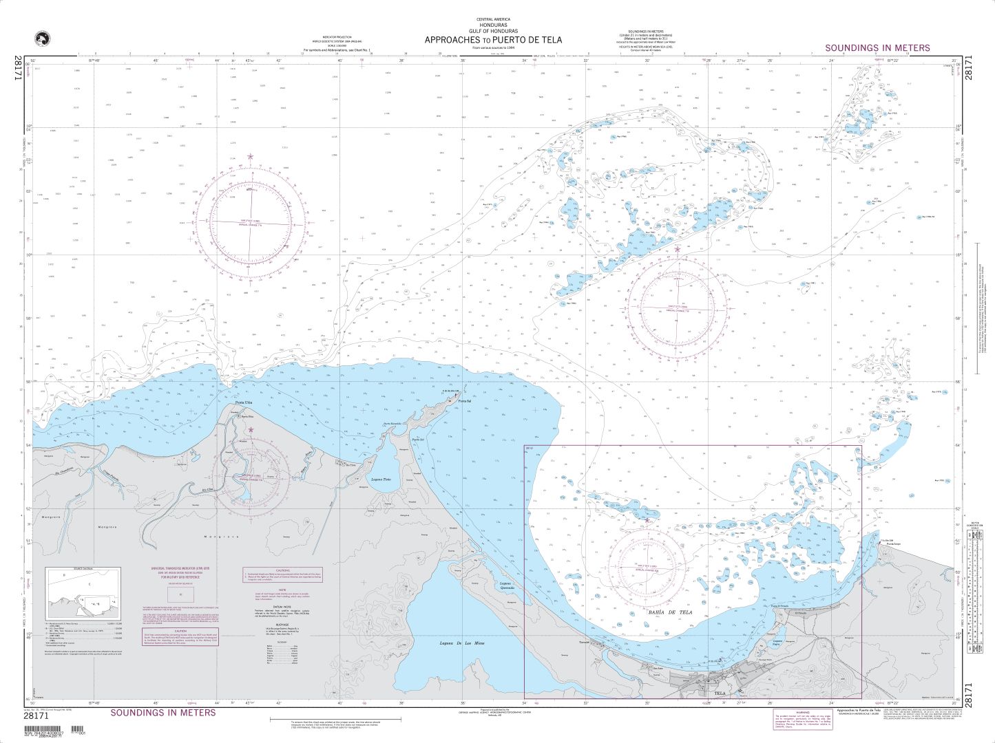 Approaches to Puerto de Tela | Carte NGA 28171