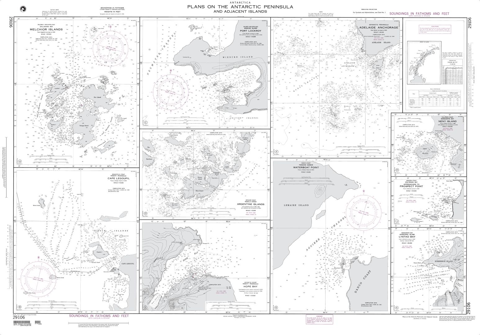 Plans on Antarctic Peninsula and Adjacent Islands | NGA Chart 29106
