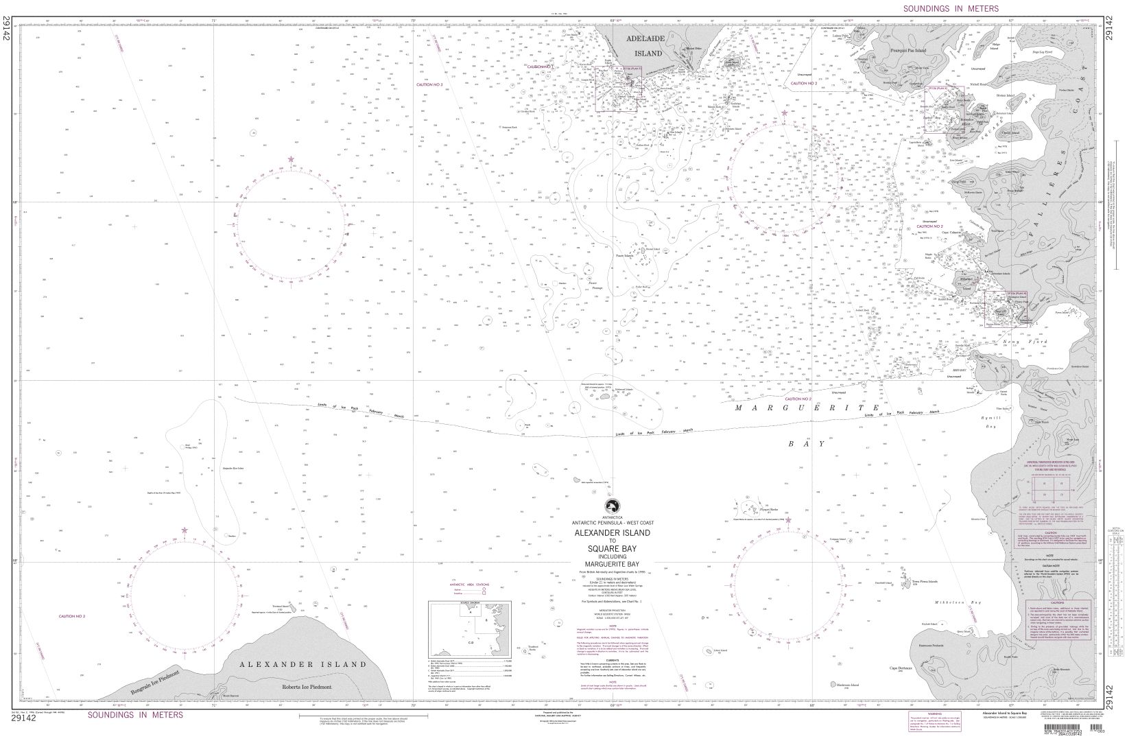 Alexander Island to Square Bay including Marguerite | Carte NGA 29142