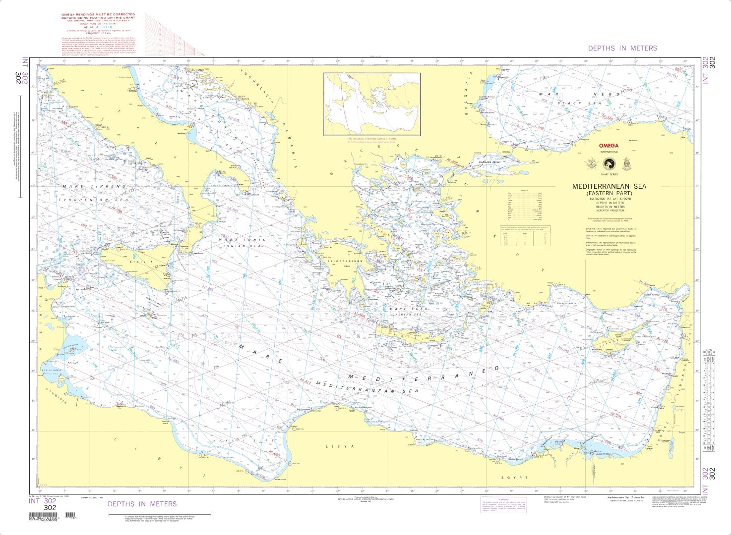 Mediterranean Sea-Eastern Part | Carte NGA 302