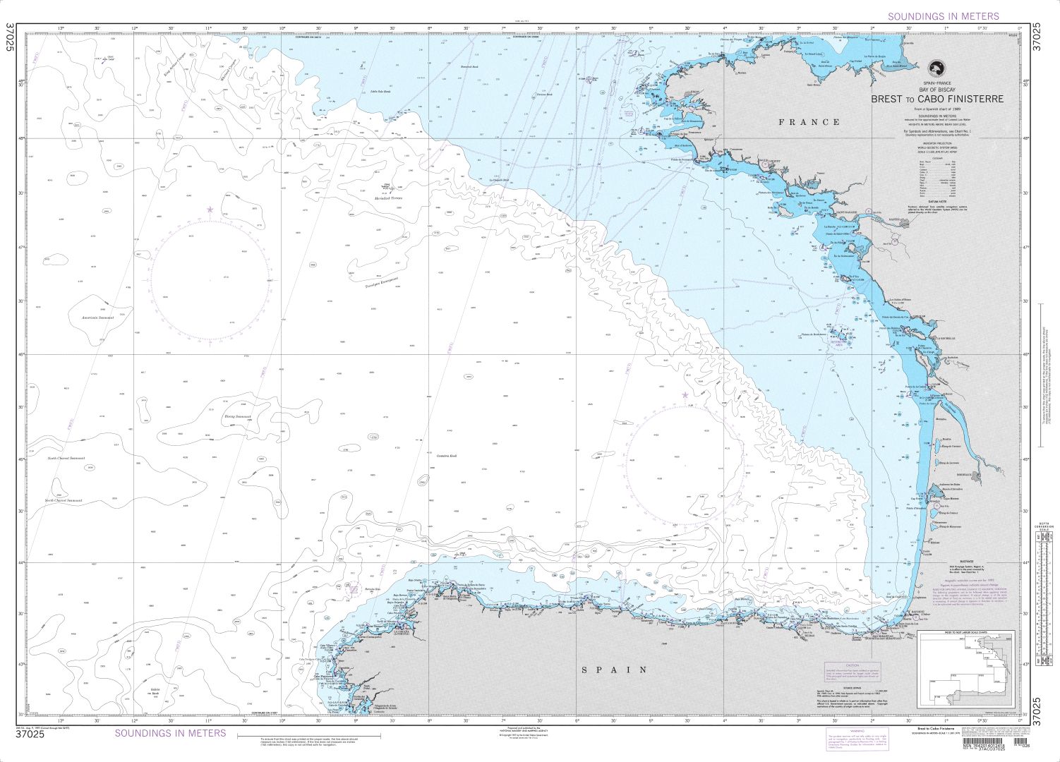 Brest to Cabo Finisterre | NGA Chart 37025