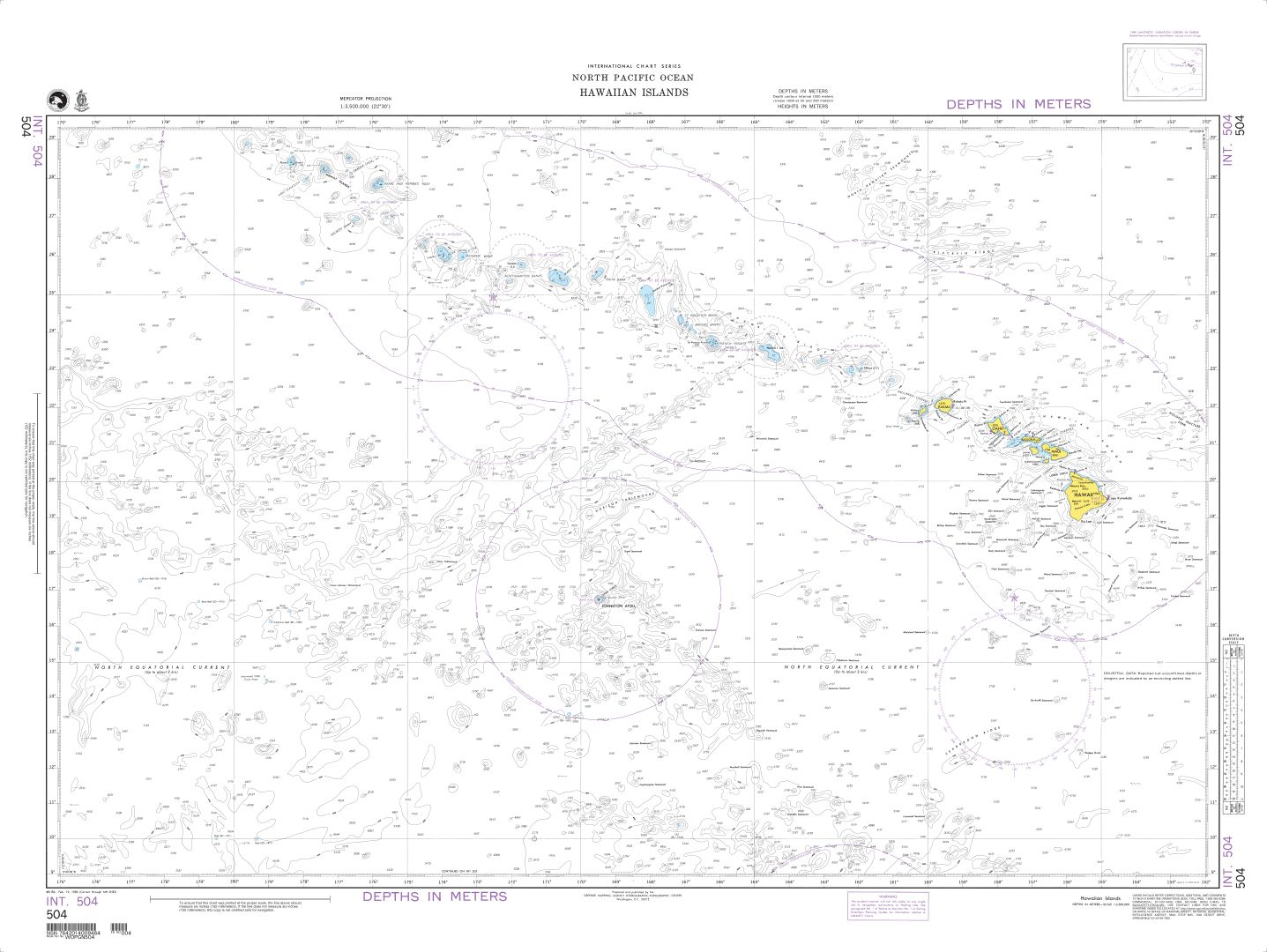 North Pacific Ocean Hawaiian Islands (OMEGA) | NGA Chart 504