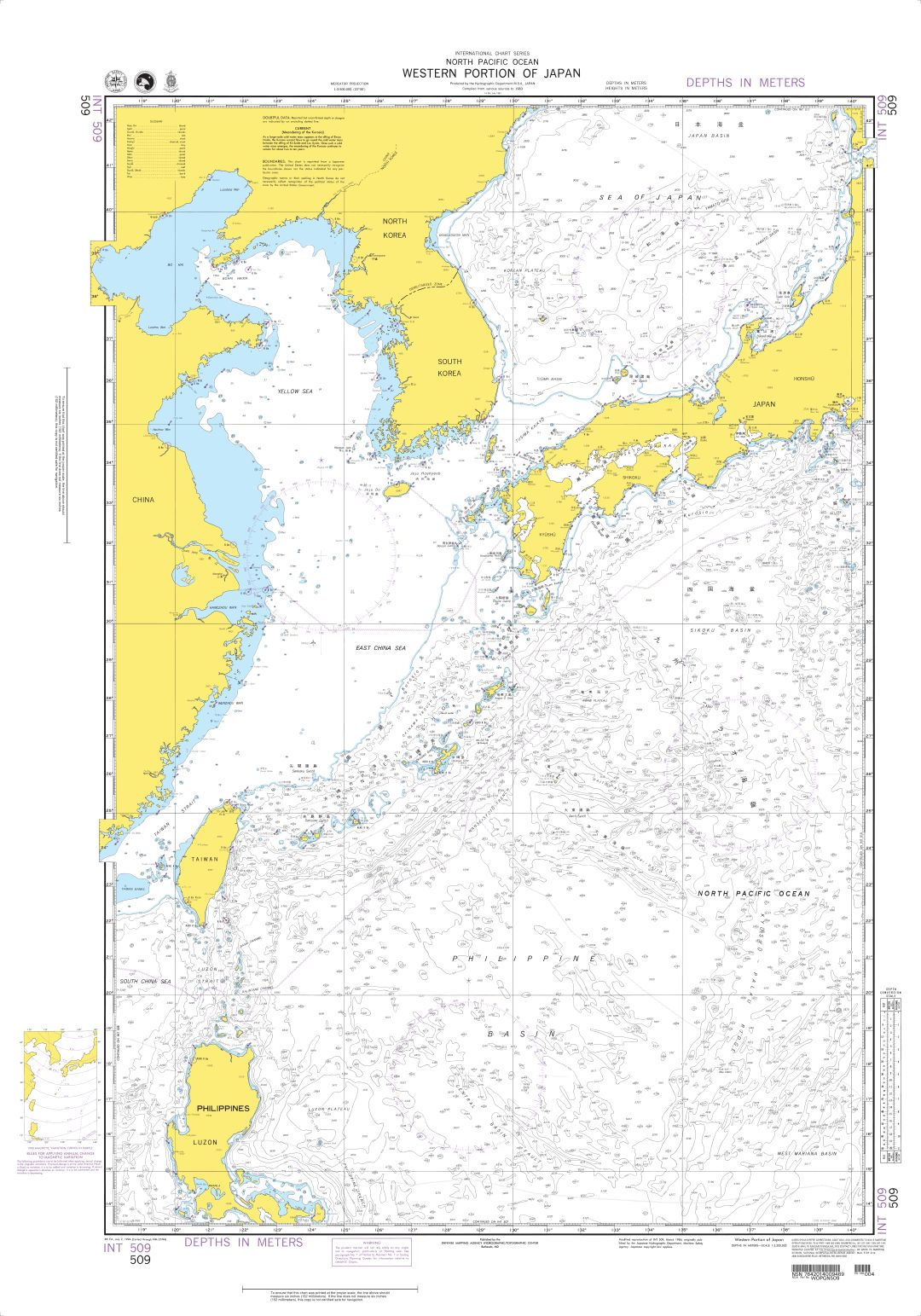 Western Portion of Japan | Carte NGA 509