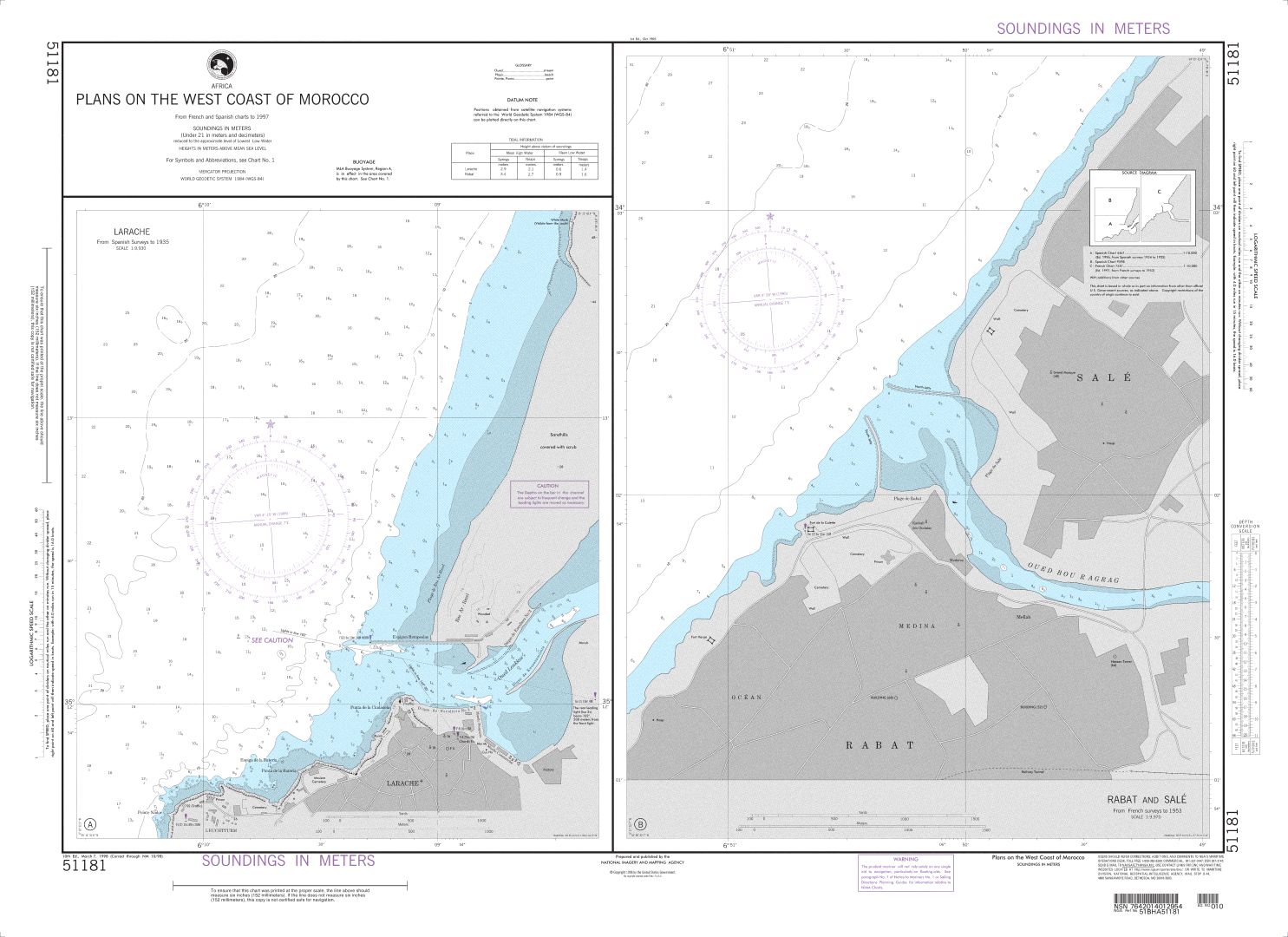 Plans on the West Coast of Morocco | Carte NGA 51181