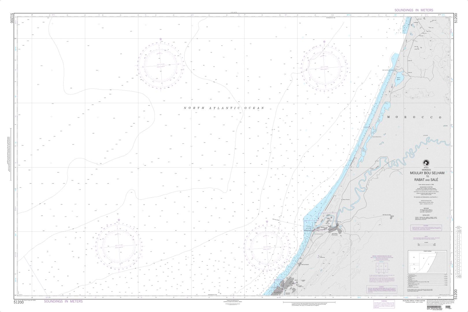 Moulay Bou Selham to Rabat and Sale | NGA Chart 51200