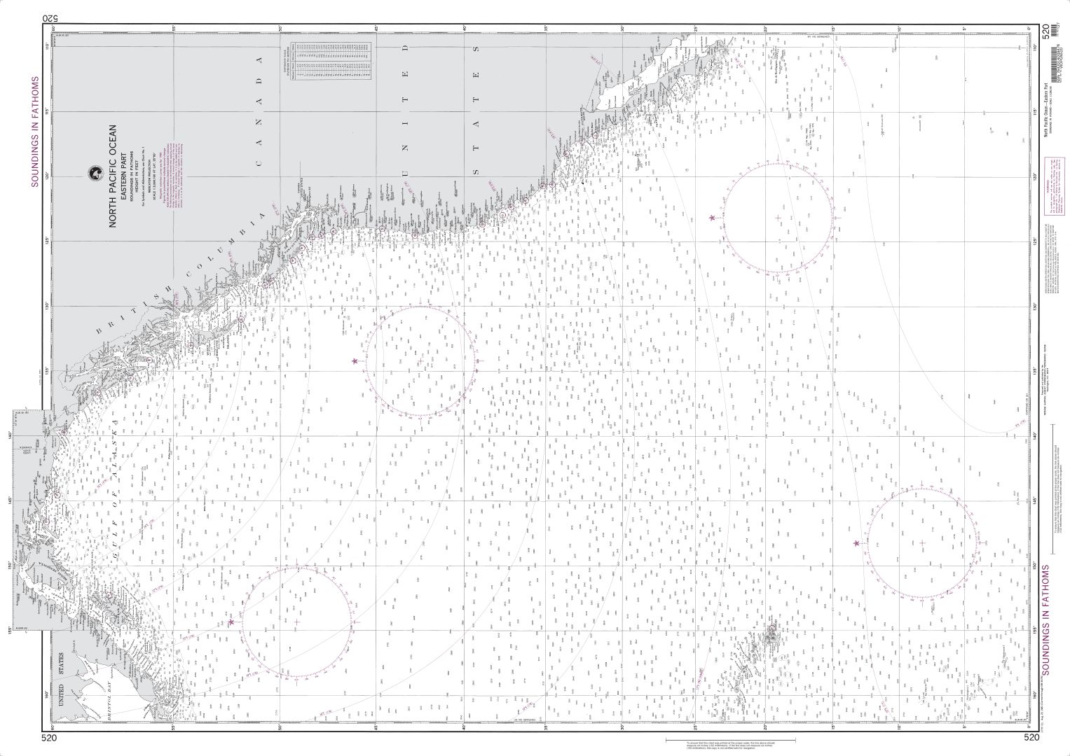 North Pacific Ocean (Eastern Part) | NGA Chart 520