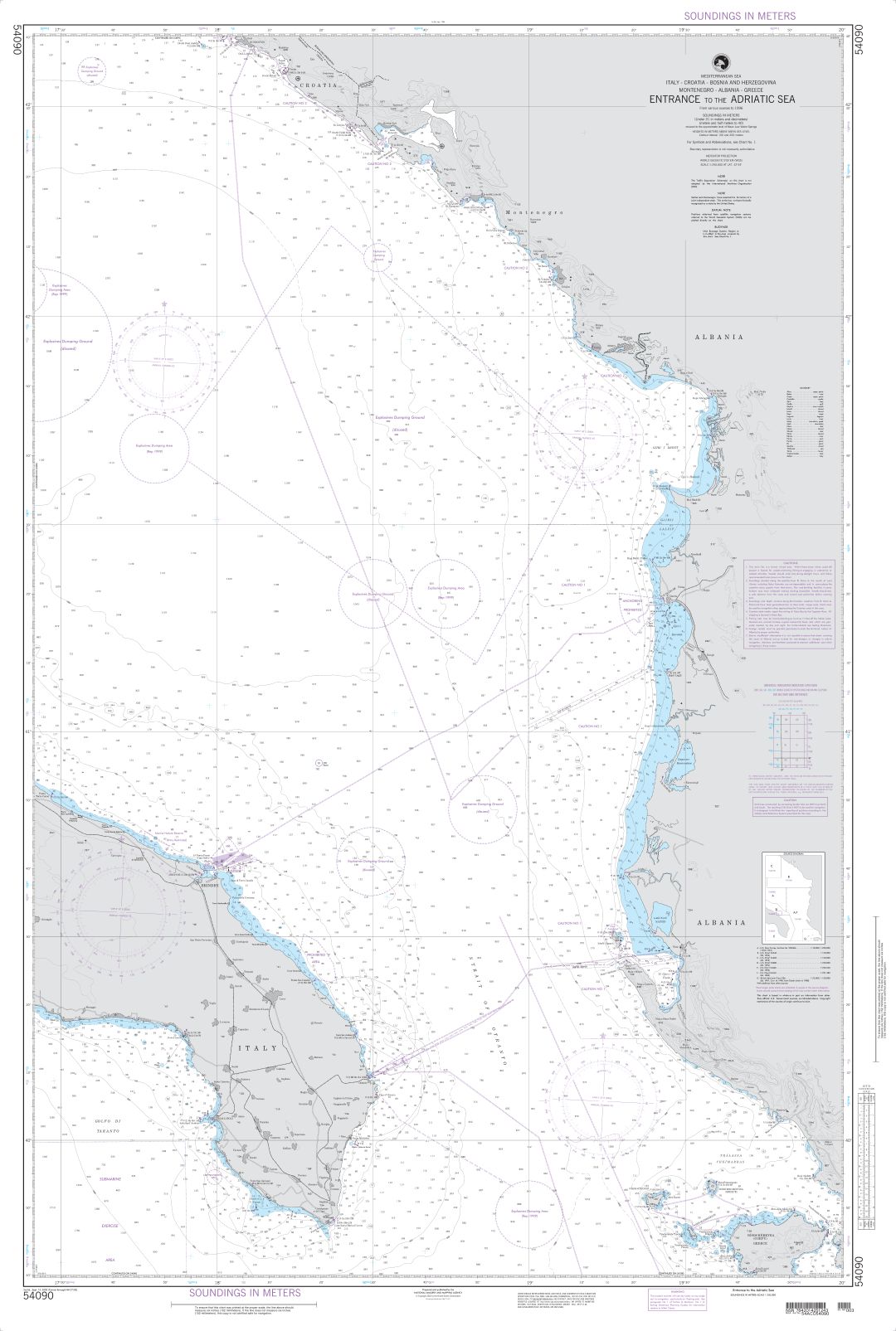 Entrance to the Adriatic Sea | Carte NGA 54090