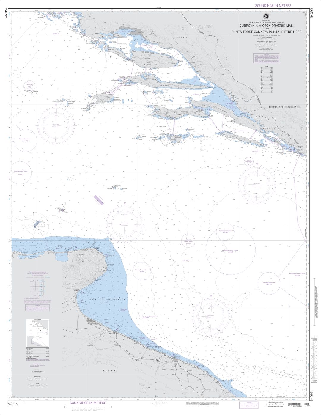 Dubrovnik to Otok Drvenik Mali and Punta Torre Canne to Punta Pietre Nere | NGA Chart 54095
