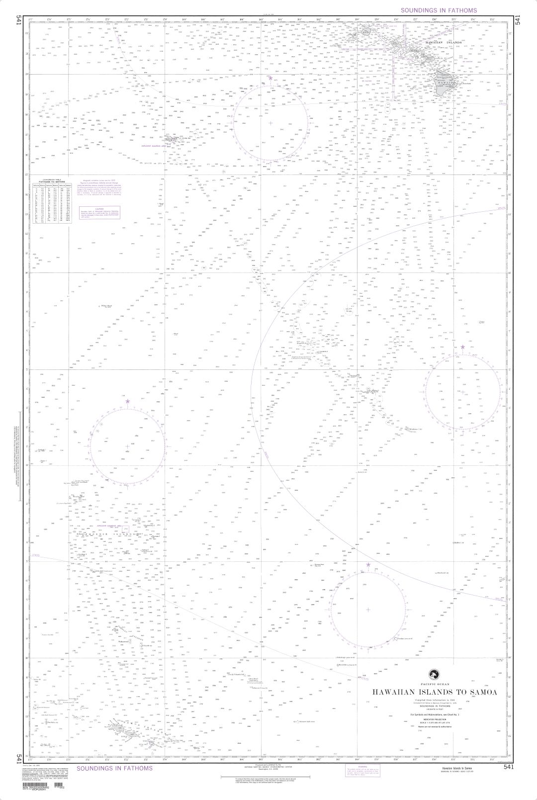 Hawaiian Islands to Samoa | NGA Chart 541