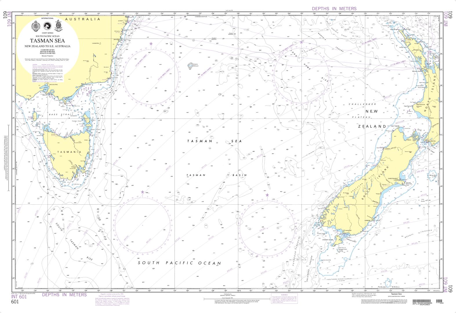 Tasman Sea-New Zealand to S.E. Australia | Carte NGA 601