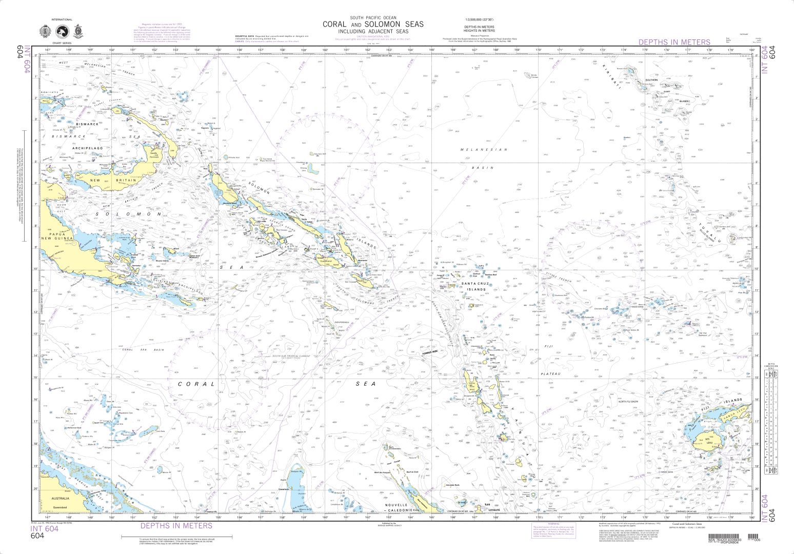 Coral and Solomon Seas | Carte NGA 604