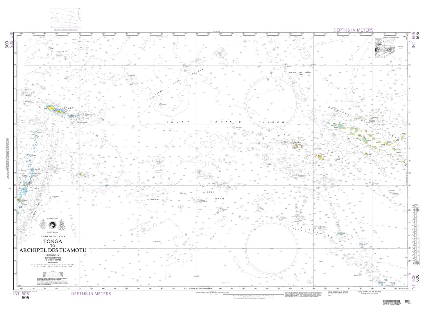 Tonga to Archipel des Tuamotu (OMEGA) | NGA Chart 606