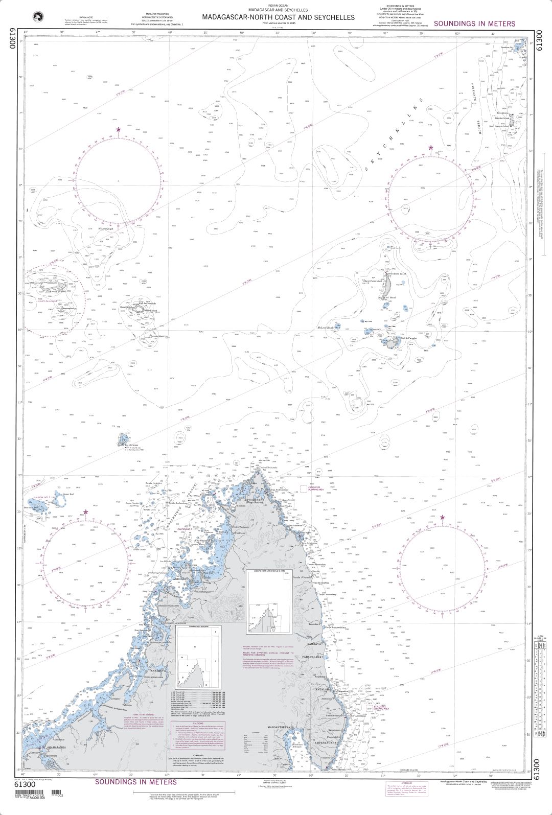 Madagascar - North Coast and the Seychelles | NGA Chart 61300