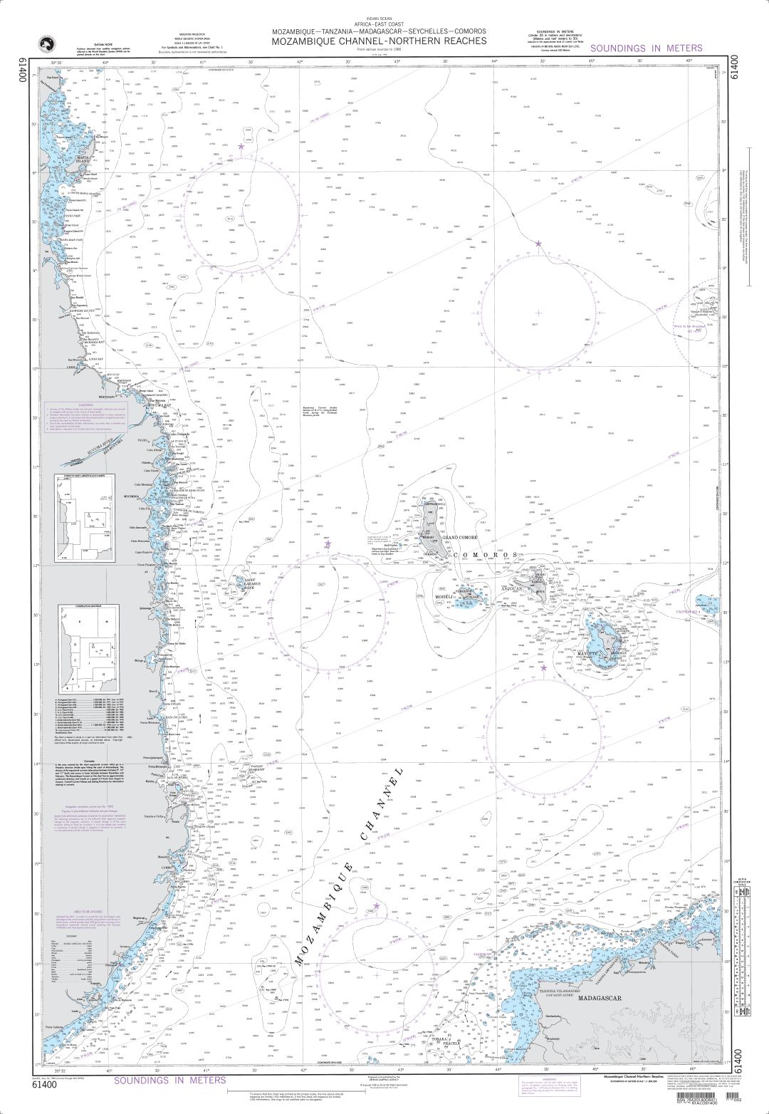 Mozambique Channel - Northern Reaches | Carte NGA 61400