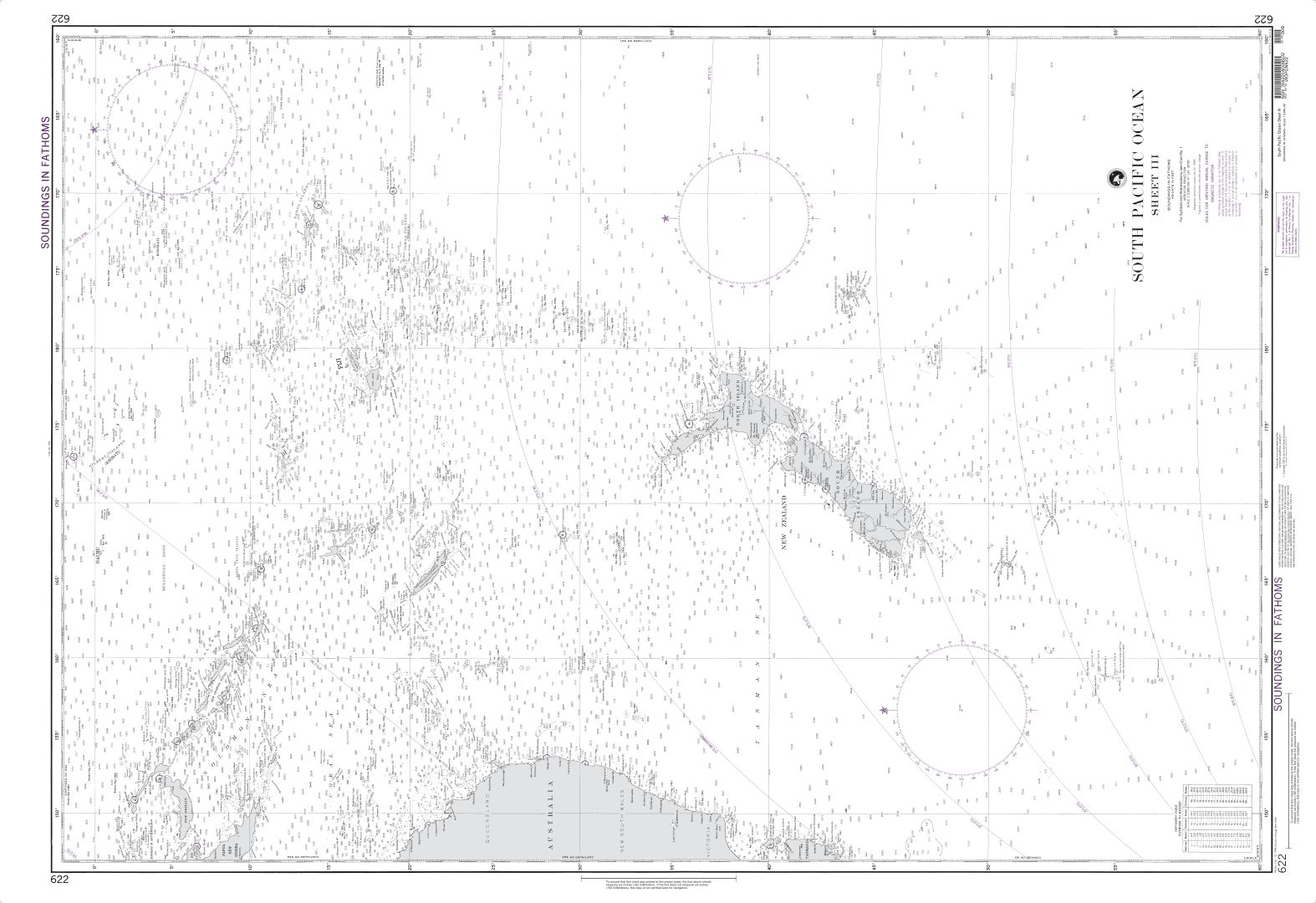 South Pacific Ocean (Sheet III) | NGA Chart 622