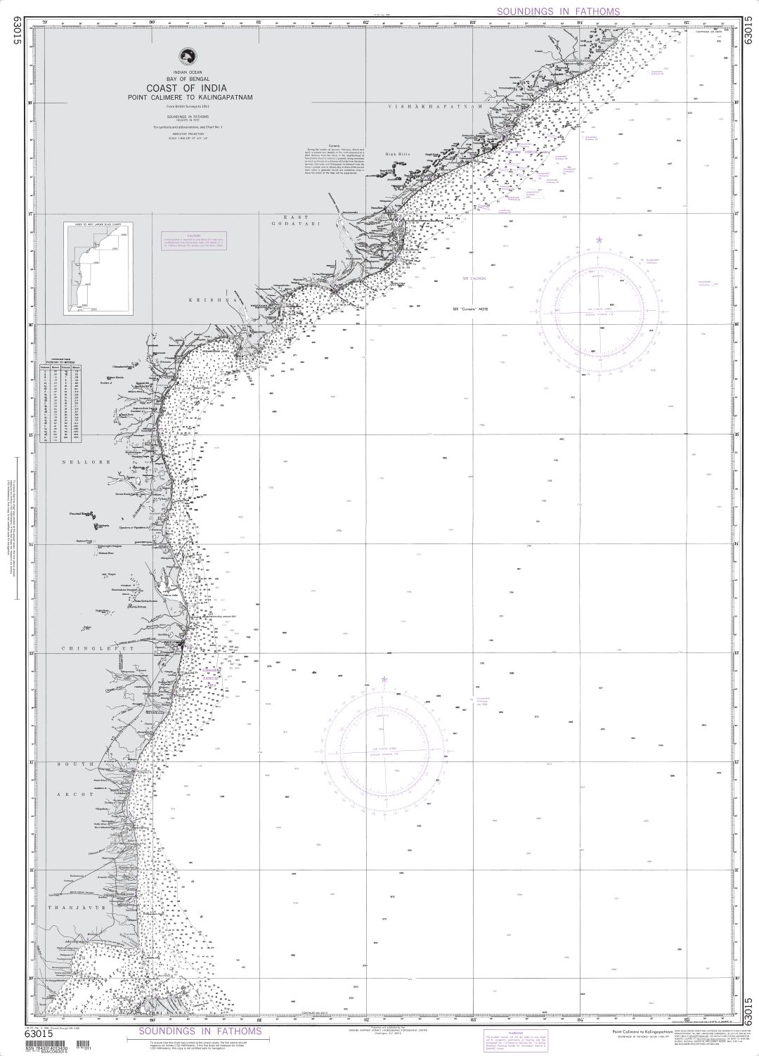 Calimere Point to Kalingpatam (Indian Ocean) | Carte NGA 63015