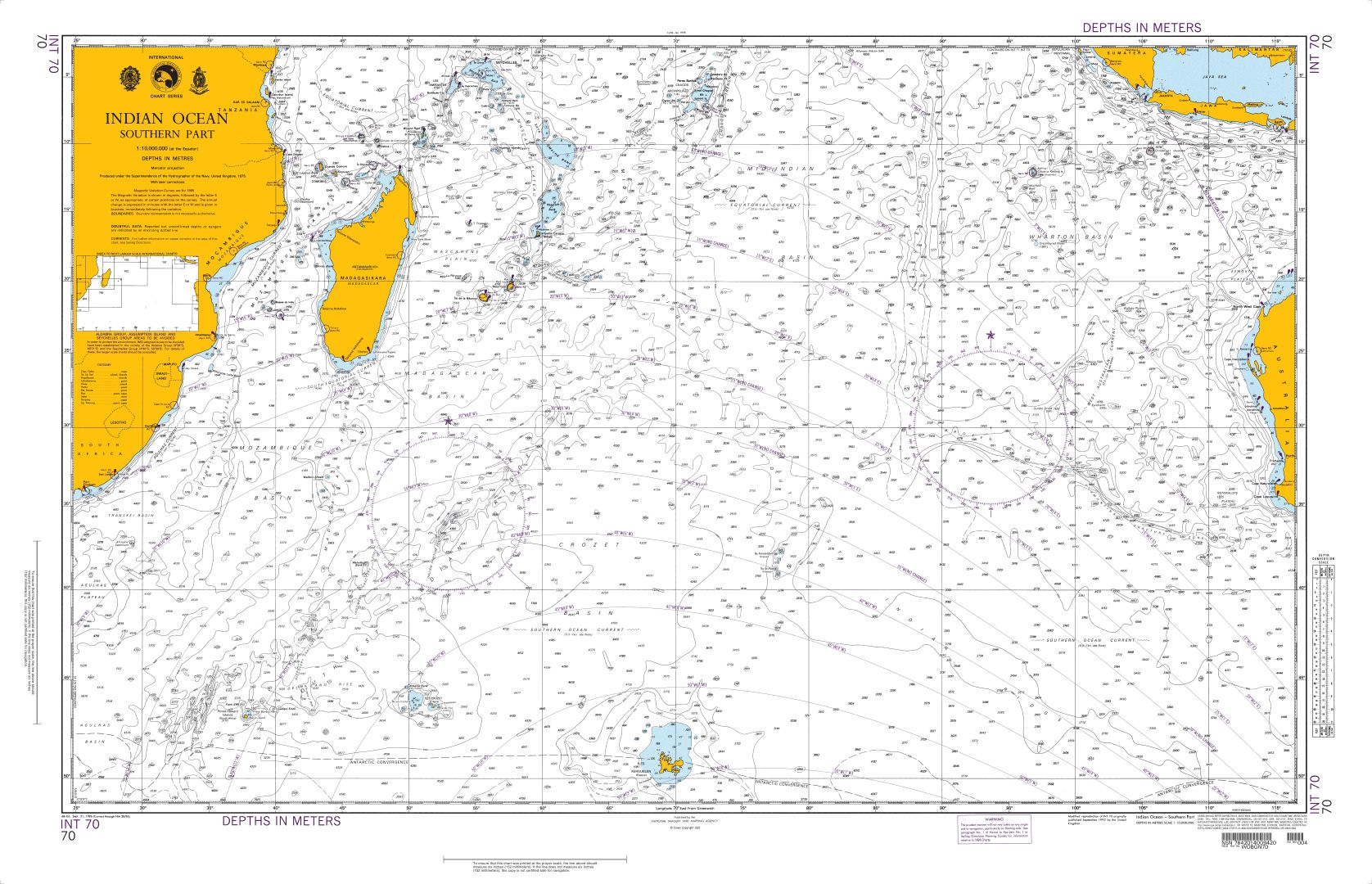 Indian Ocean-Southern Portion | Carte NGA 70