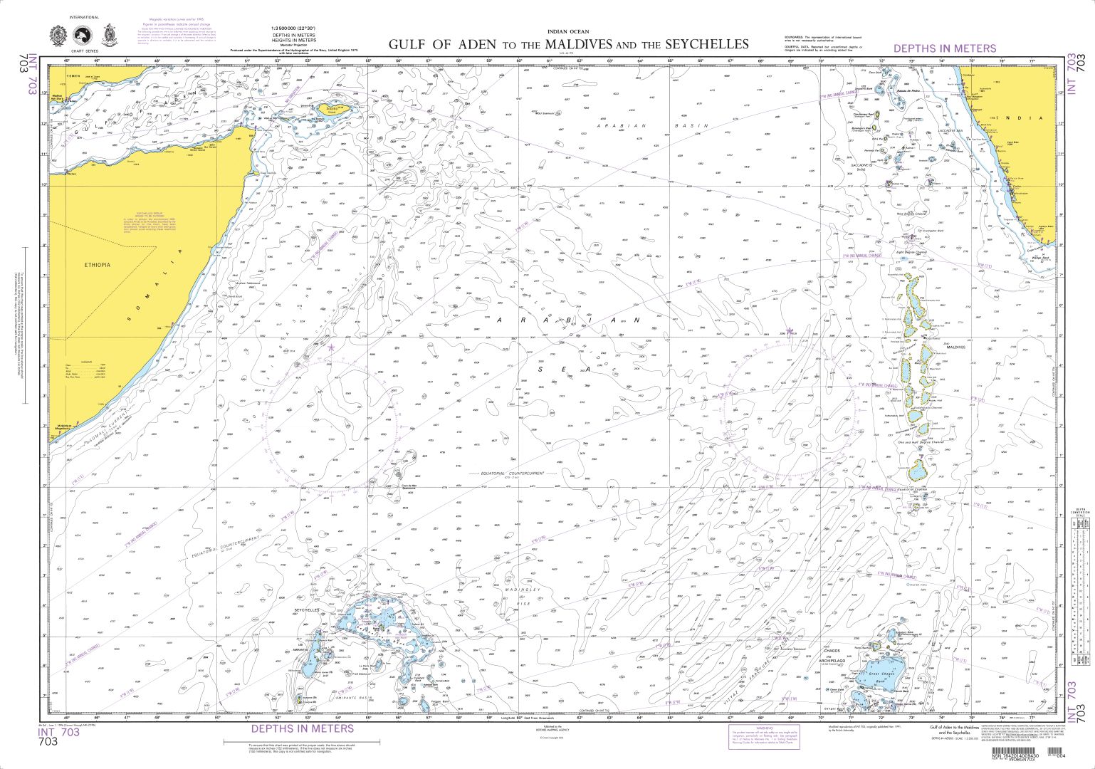 Gulf of Aden to the Maldives and the Seychelles Group | Carte NGA 703