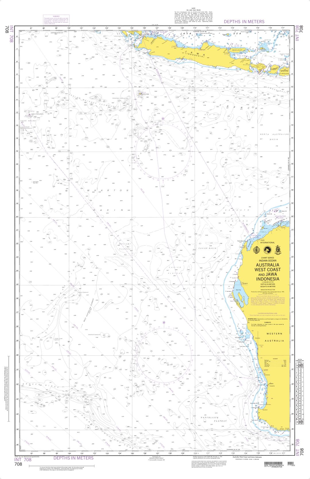Australia West Coast and Jawa Indonesia | Carte NGA 708