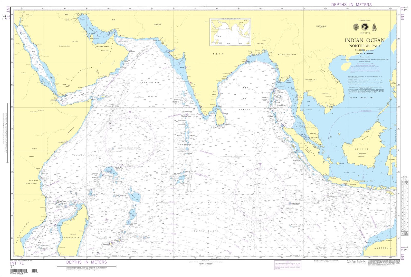 Indian Ocean-Northern Portion | Carte NGA 71